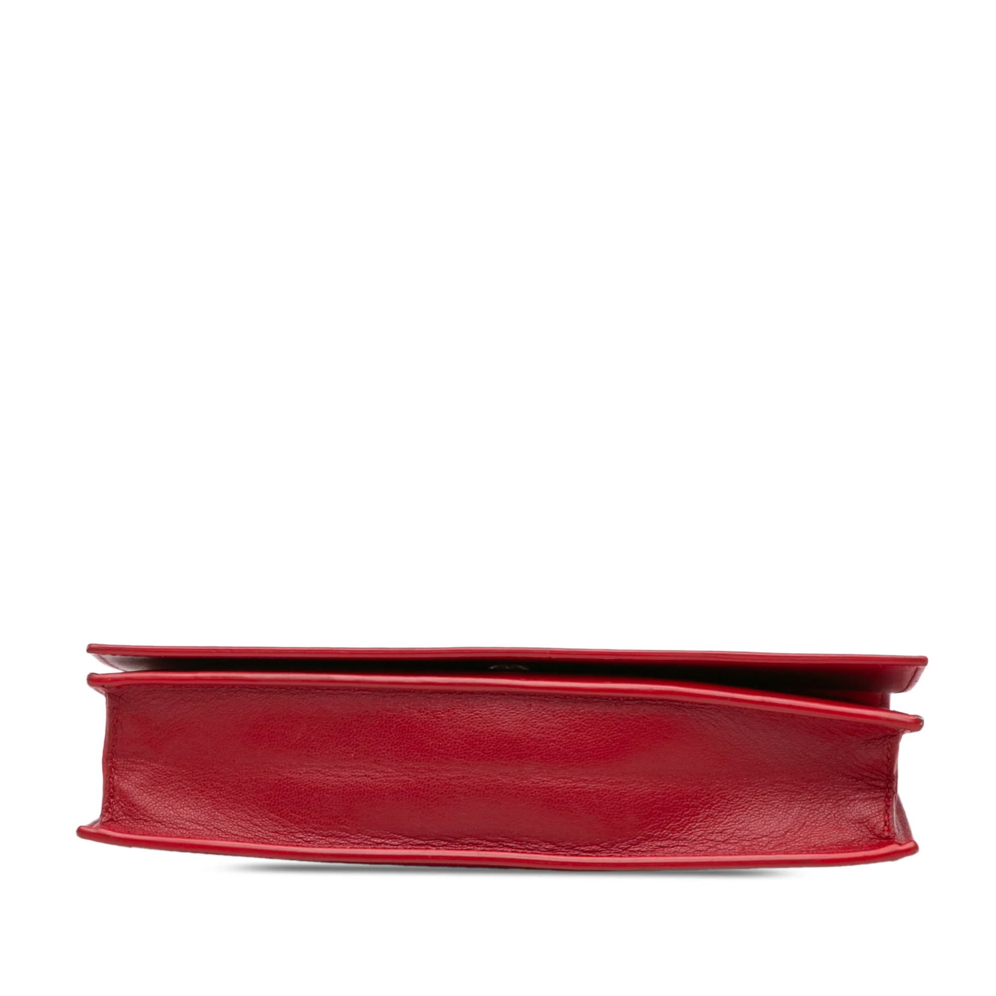 Celine | Pre-Owned Leather Frame Wallet on Chain | Red - Image 3