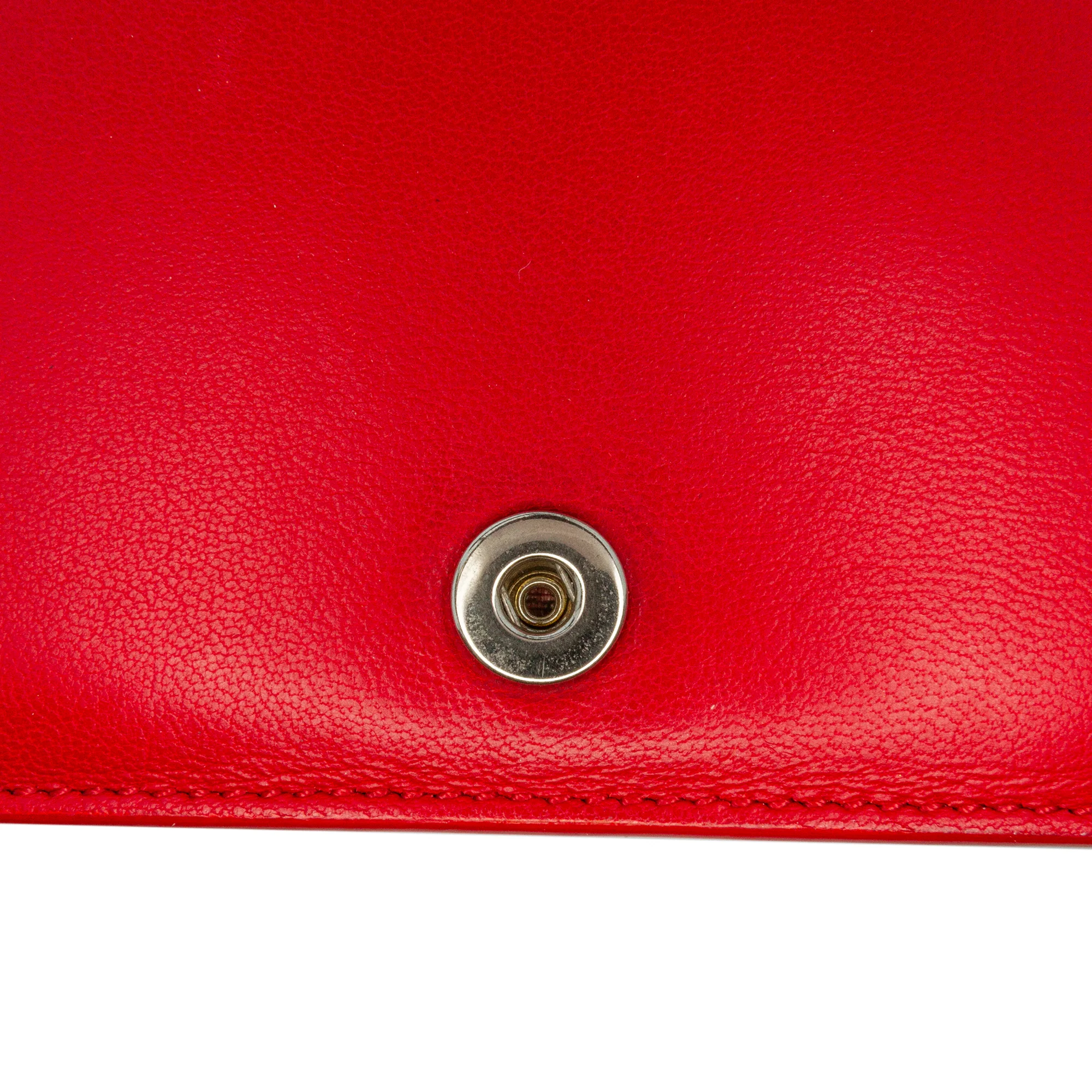Celine | Pre-Owned Leather Frame Wallet on Chain | Red - Image 8