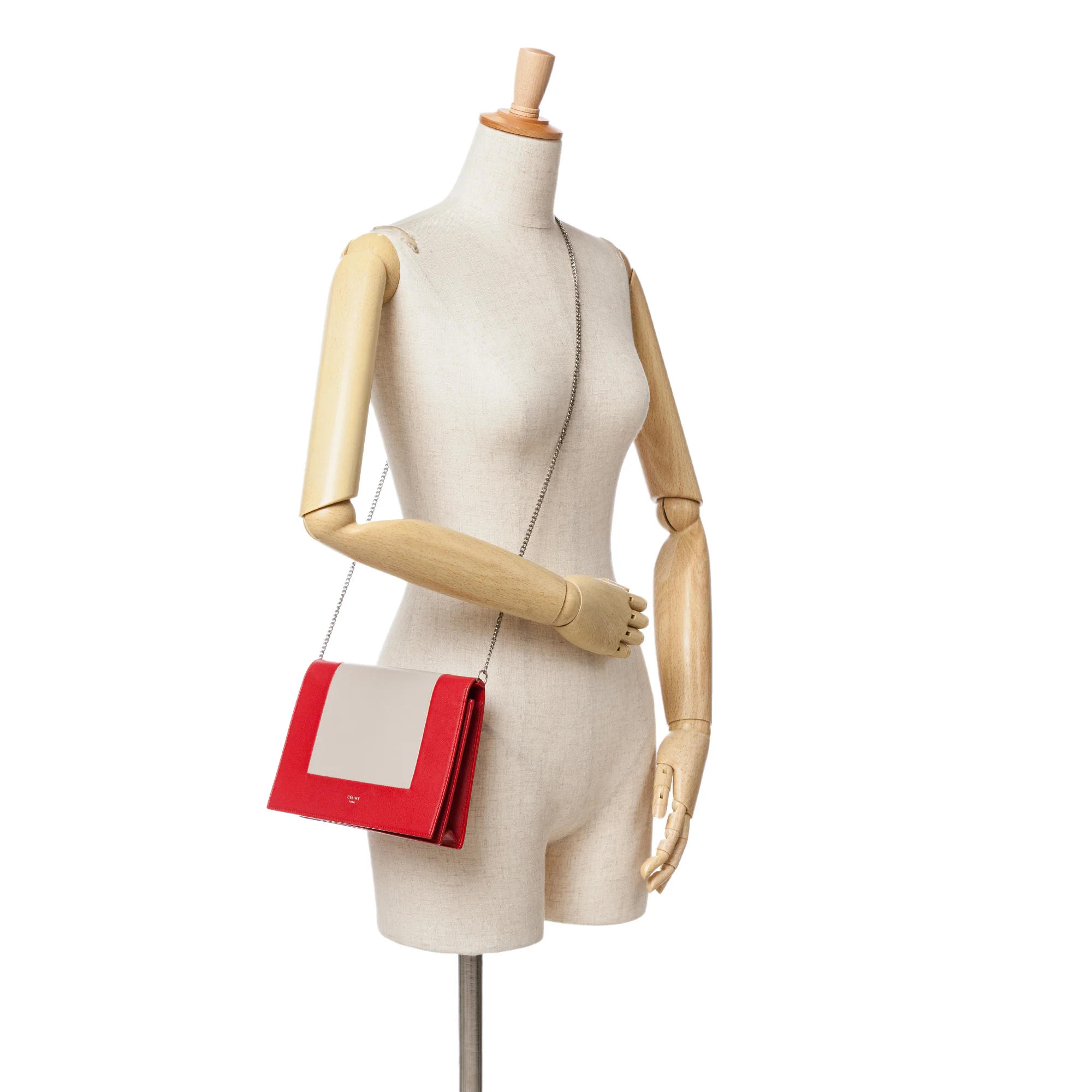 Celine | Pre-Owned Leather Frame Wallet on Chain | Red - Image 9