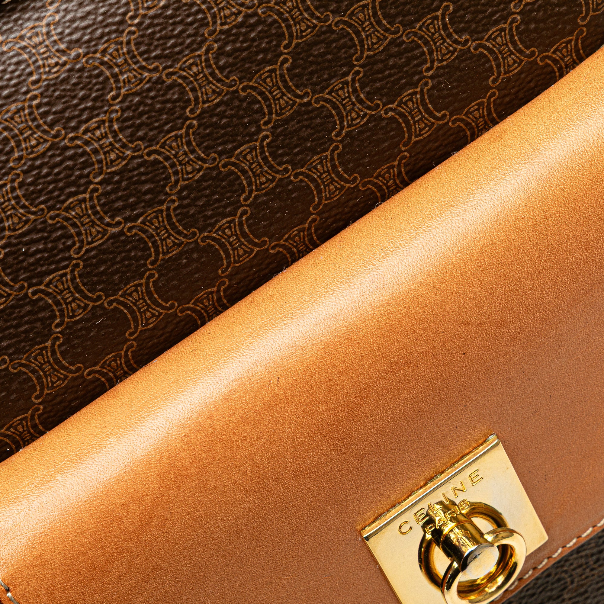 Celine | Pre-Owned Macadam Coated Canvas Handbag | Brown - Image 12