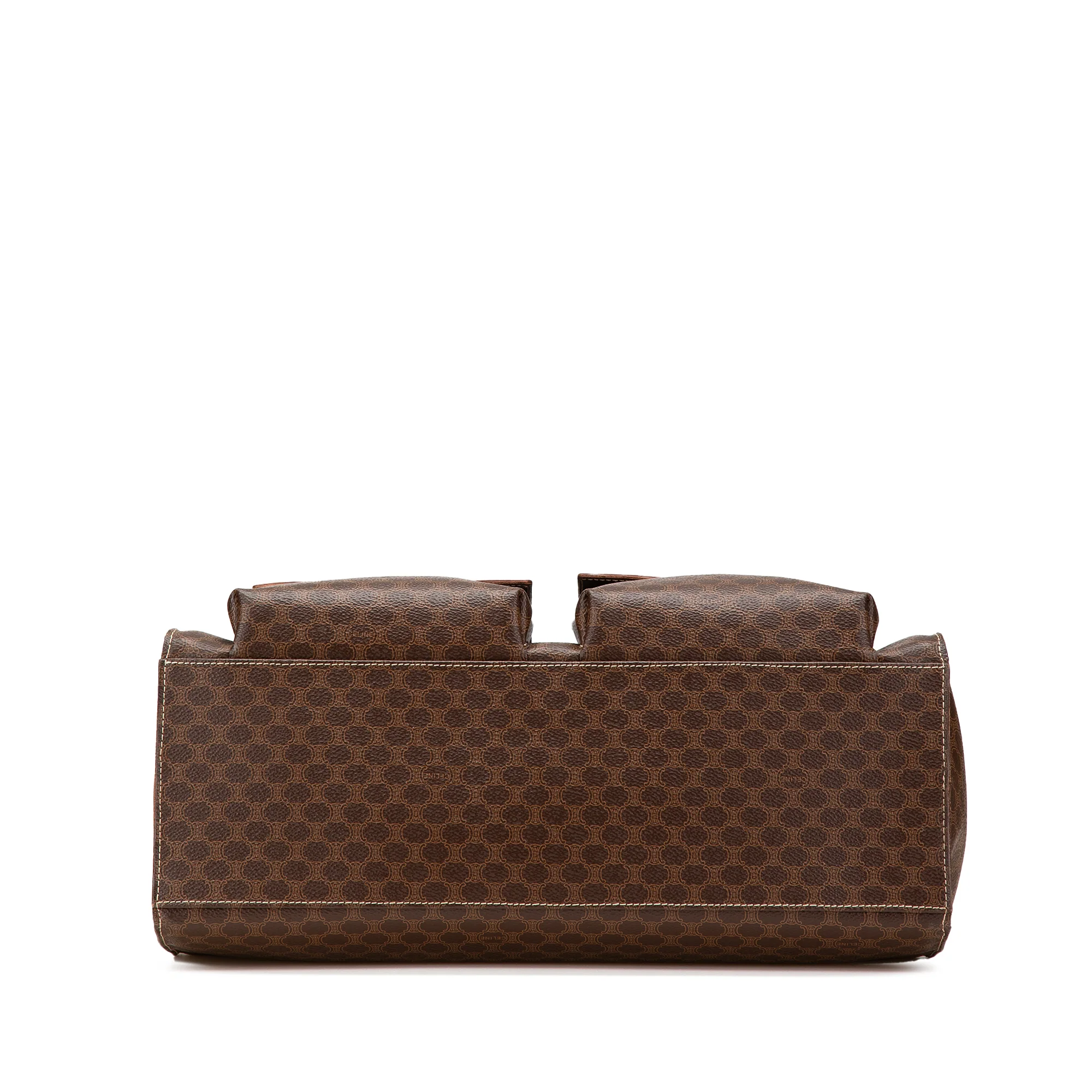 Celine | Pre-Owned Macadam Coated Canvas Handbag | Brown - Image 7