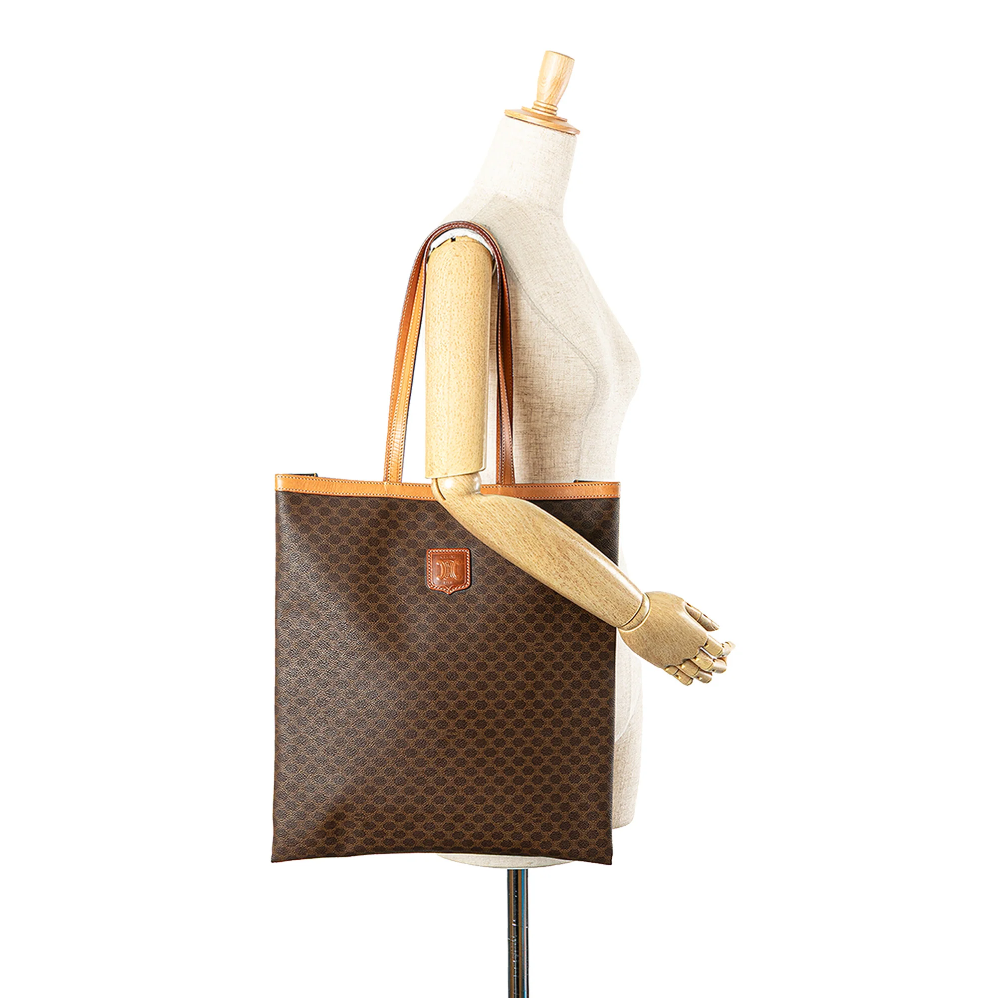 Celine | Pre-Owned Macadam Coated Canvas Tote | Brown - Image 5