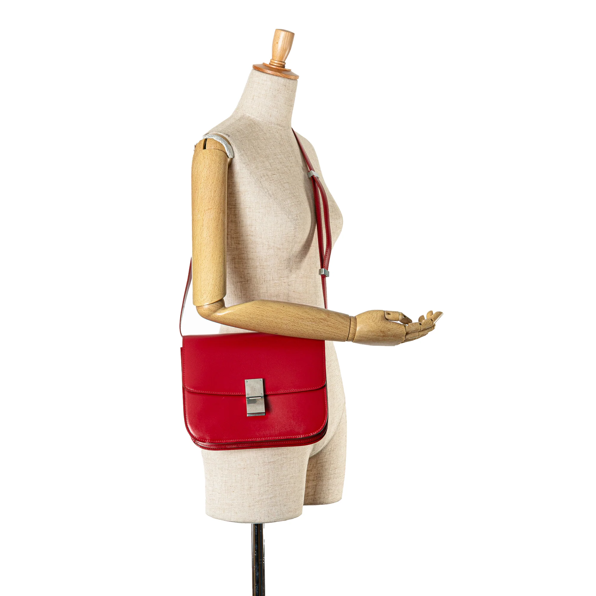 Celine | Pre-Owned Medium Calfskin Classic Box | Red - Image 2