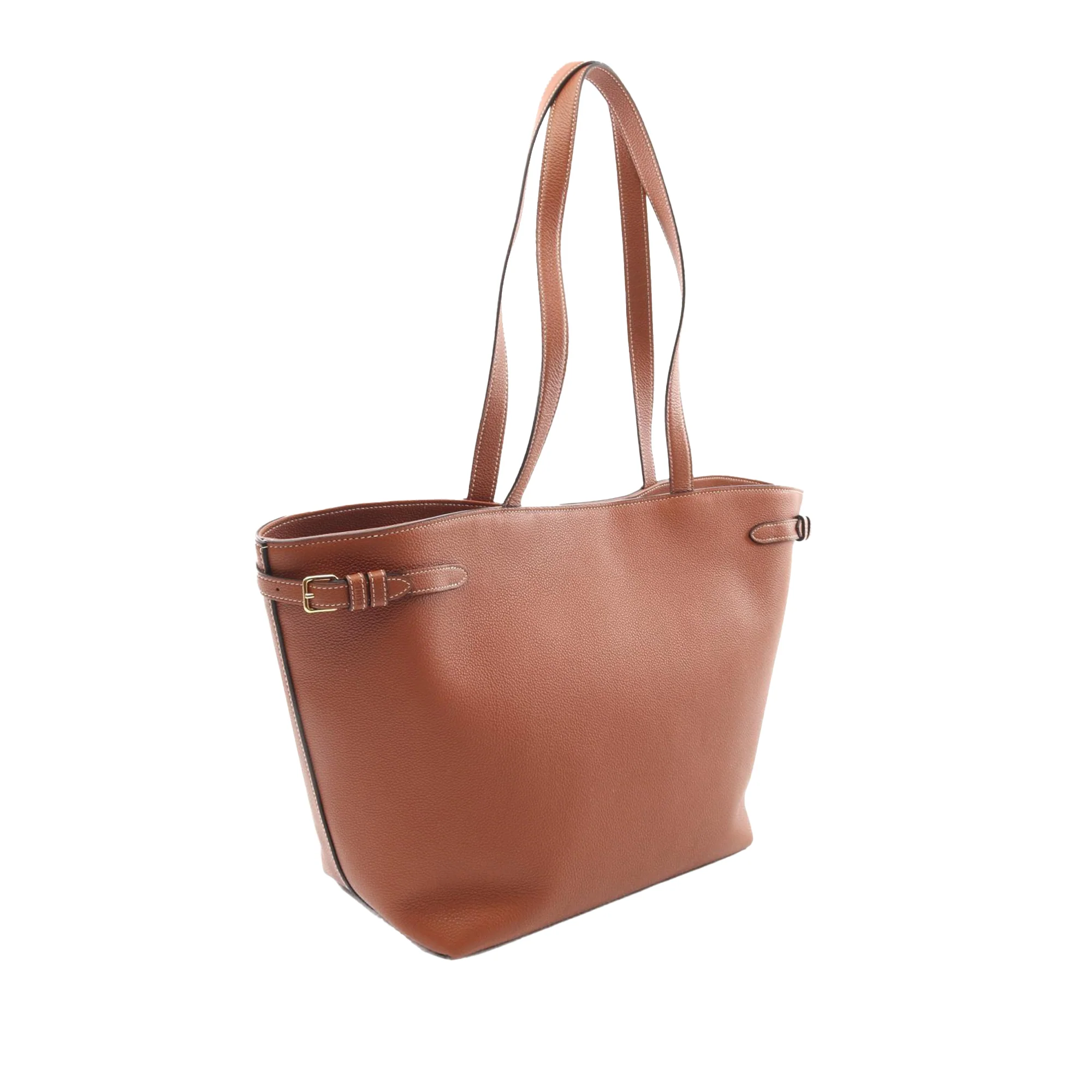 Celine | Pre-Owned Medium Grained Calfskin Cuir Triomphe Cabas Anais Tote | Brown - Image 2