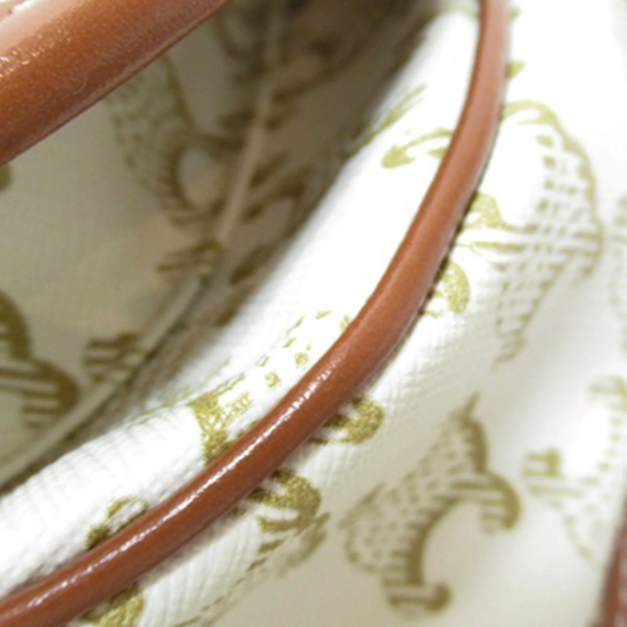 Celine | Pre-Owned Medium Triomphe Coated Canvas Folco Crossbody | White/Ivory - Image 8