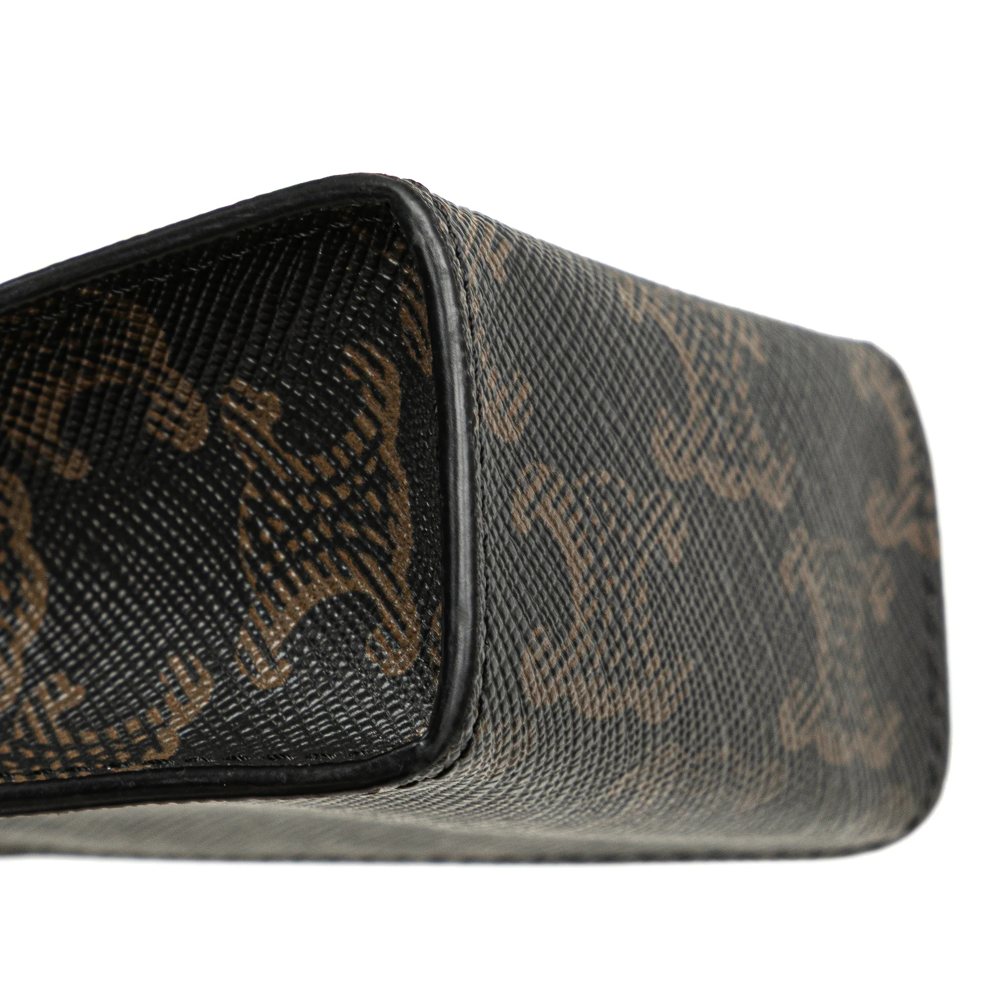 Celine | Pre-Owned Micro Triomphe Coated Canvas Vertical Cabas Bag Charm | Brown/Dark Brown - Image 12