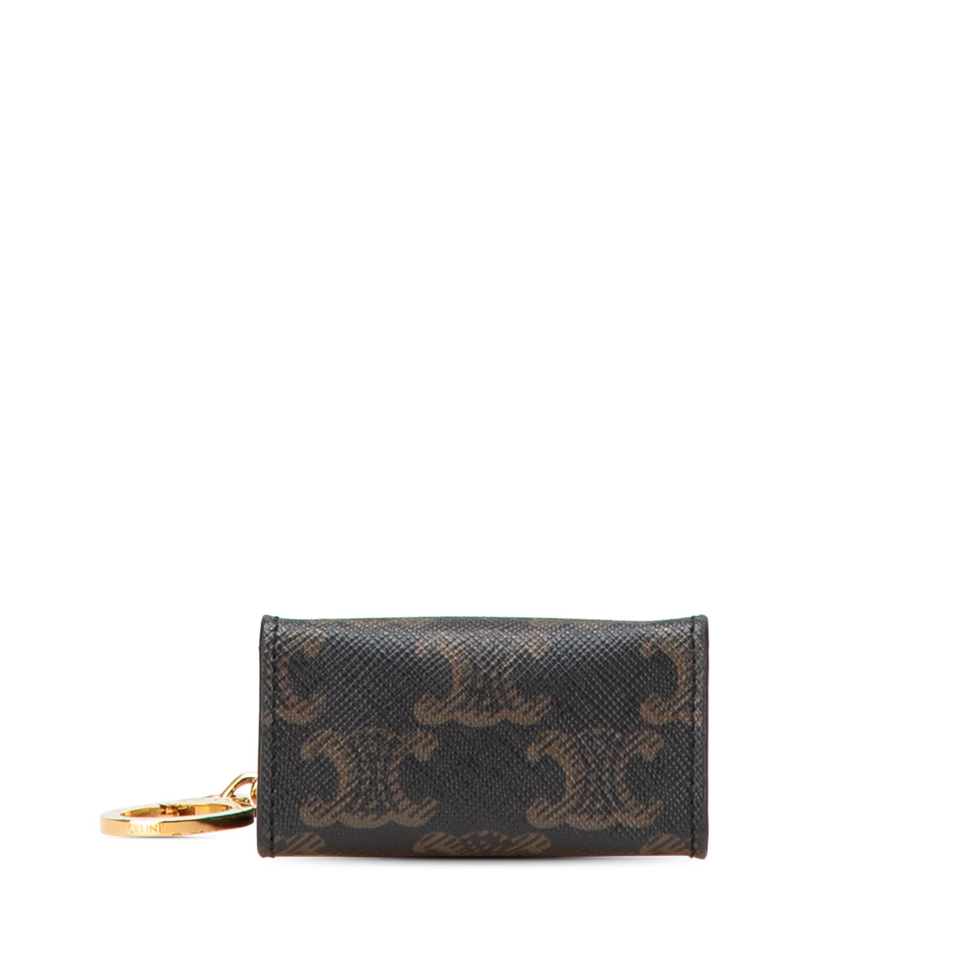 Celine | Pre-Owned Micro Triomphe Coated Canvas Vertical Cabas Bag Charm | Brown/Dark Brown - Image 6
