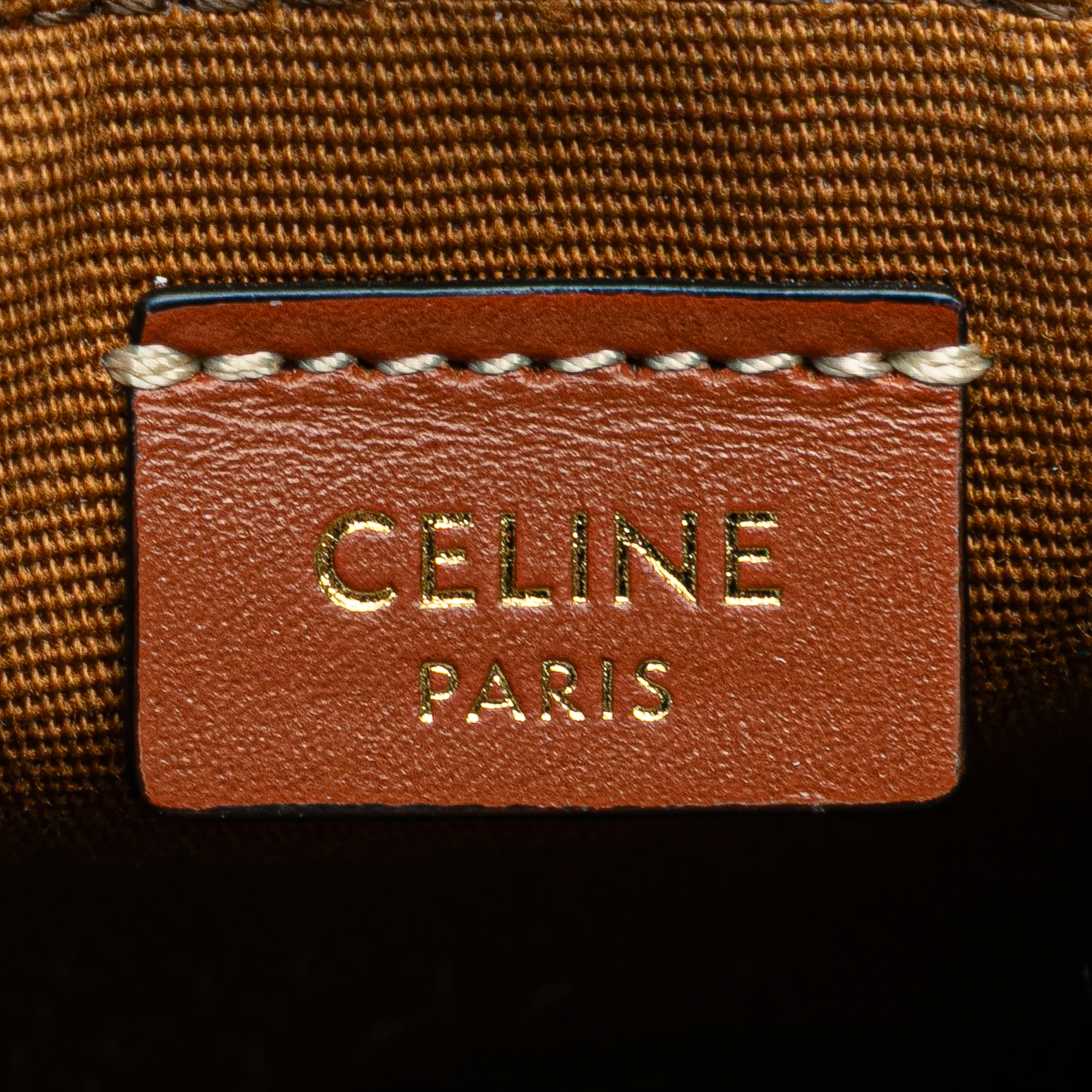 Celine | Pre-Owned Micro Triomphe Coated Canvas Vertical Cabas Bag Charm | Brown/Dark Brown - Image 8