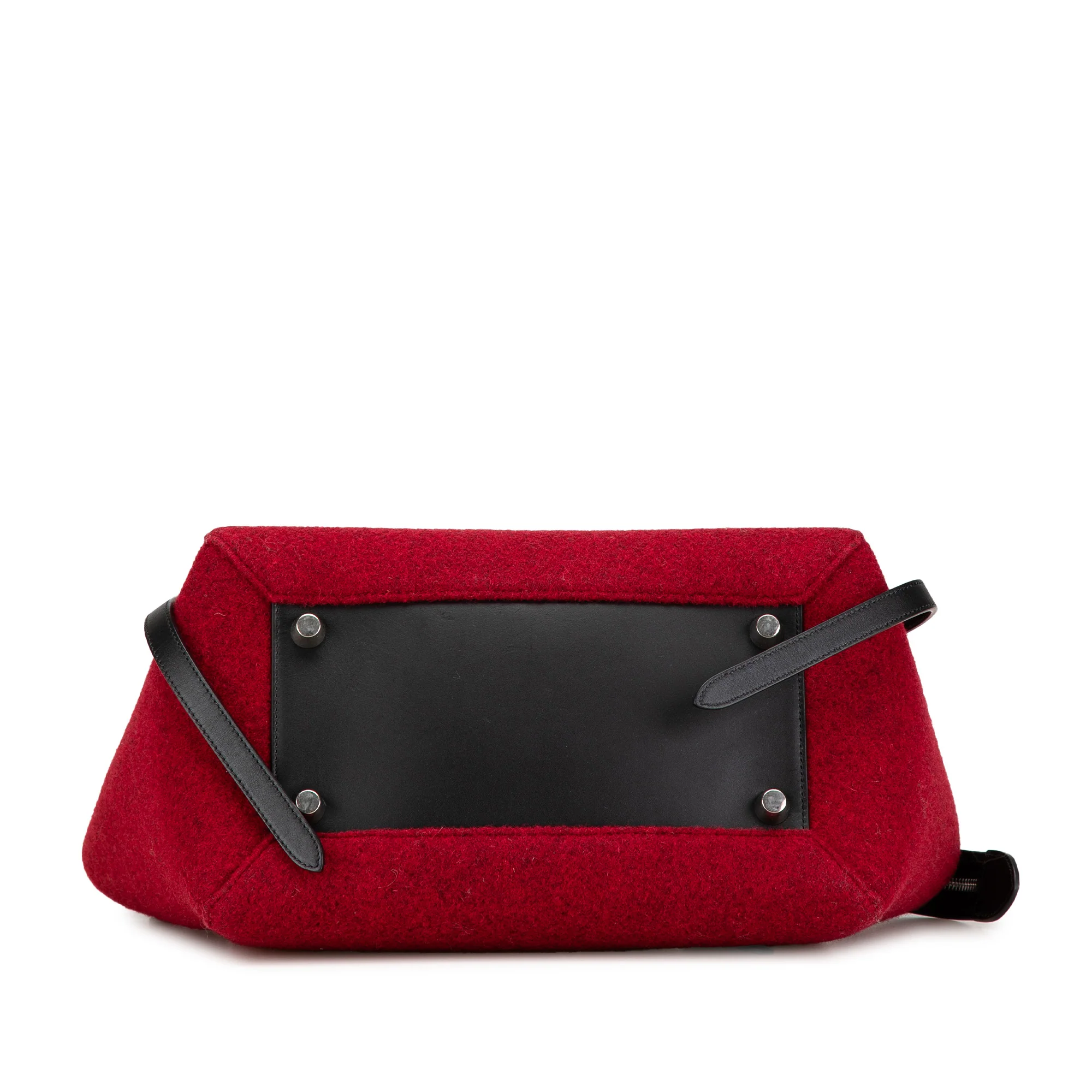 Celine | Pre-Owned Mini Felt and Calfskin Belt Satchel | Red - Image 3