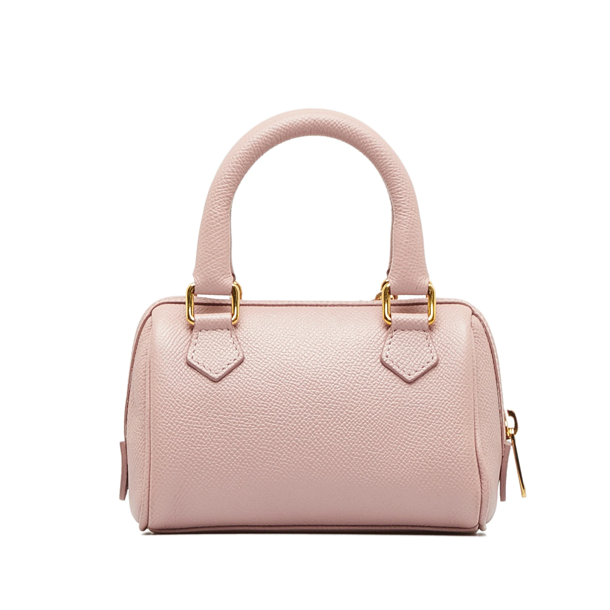 Celine | Pre-Owned Mini Grained Leather Chain Boston | Pink/Light Pink - Image 4