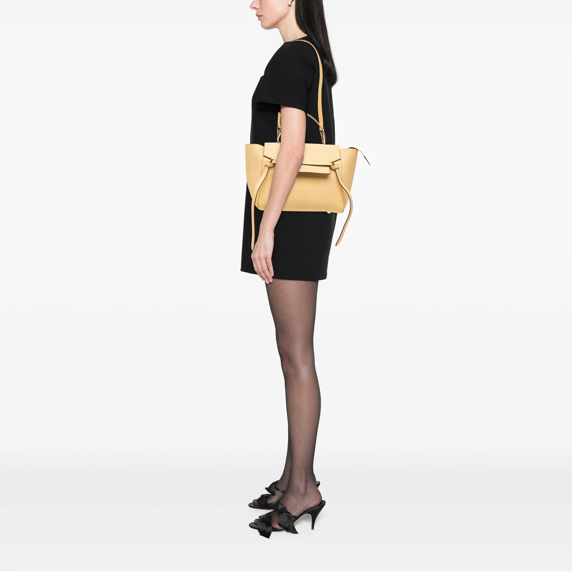 Celine | Pre-Owned Mini Leather Belt Bag Satchel | Beige - Image 5