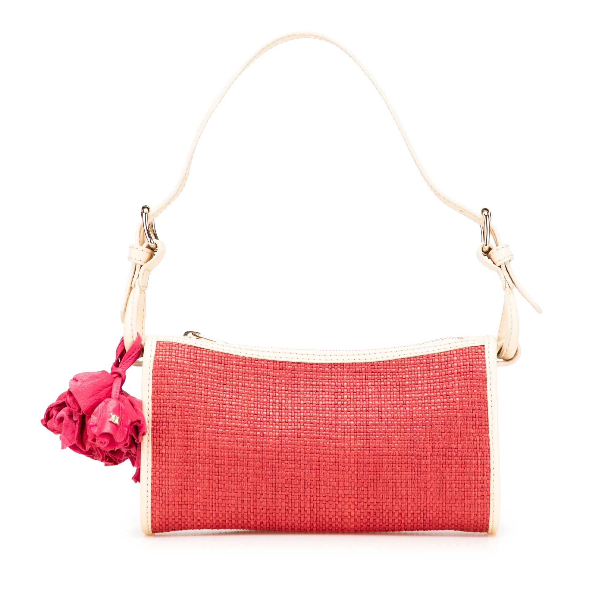 Celine | Pre-Owned Raffia Shoulder Bag | Red/WhiteWhite