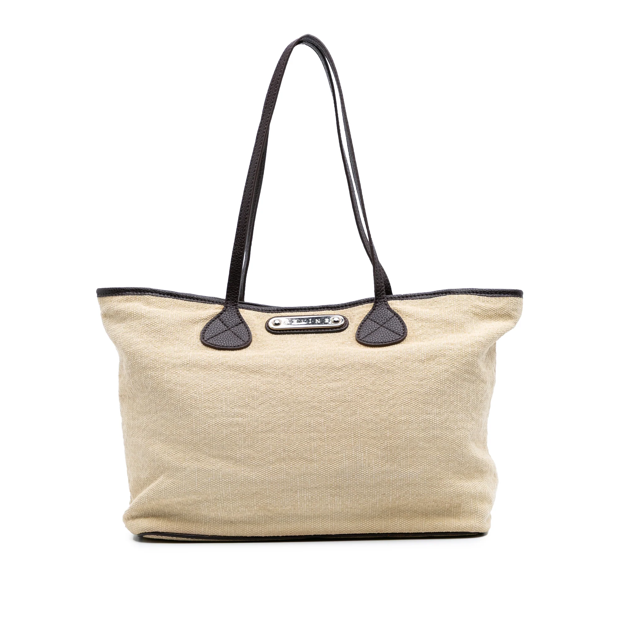 Celine | Pre-Owned Raffia Tote | Brown/Light Beige