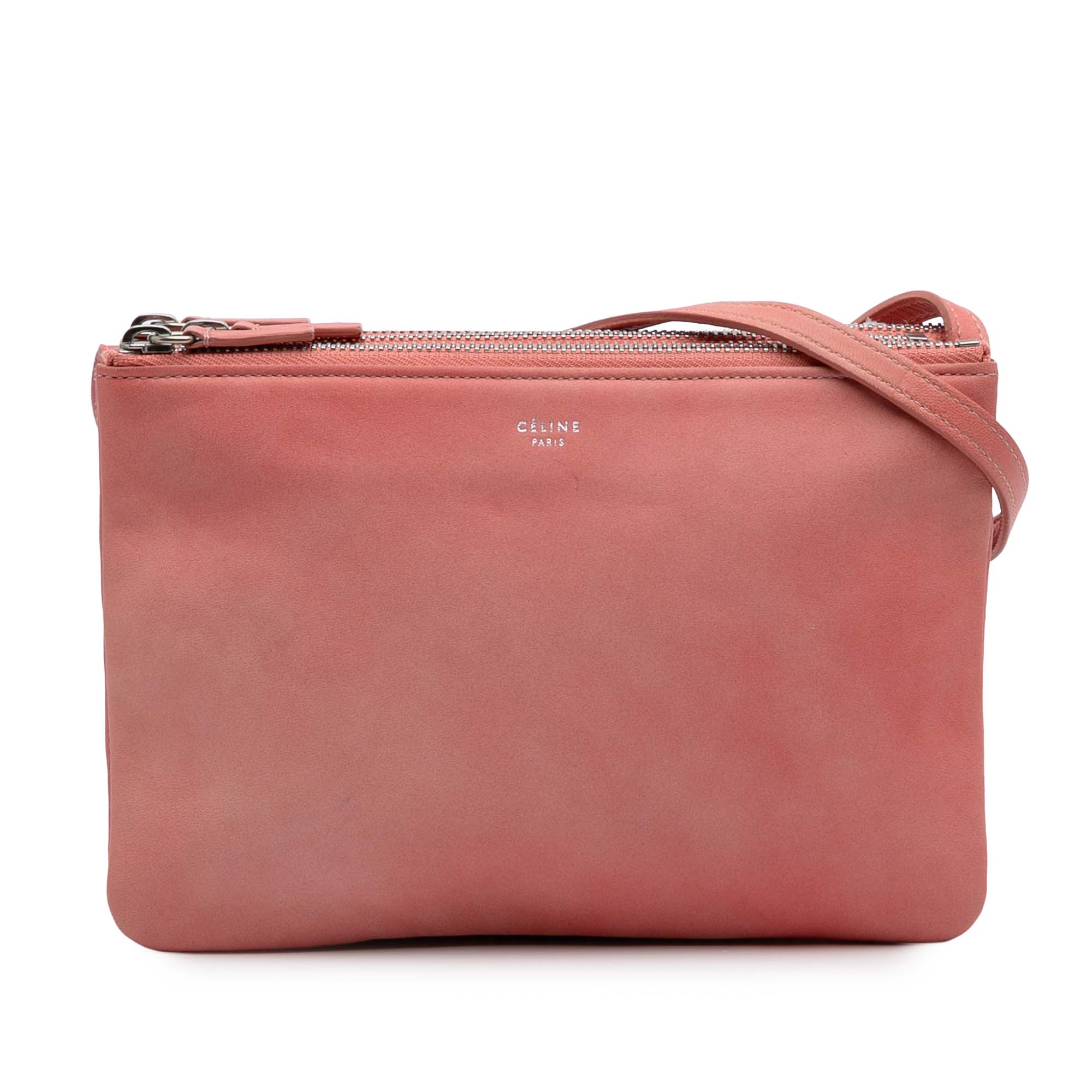 Celine | Pre-Owned Small Lambskin Trio Crossbody | Pink/Blush