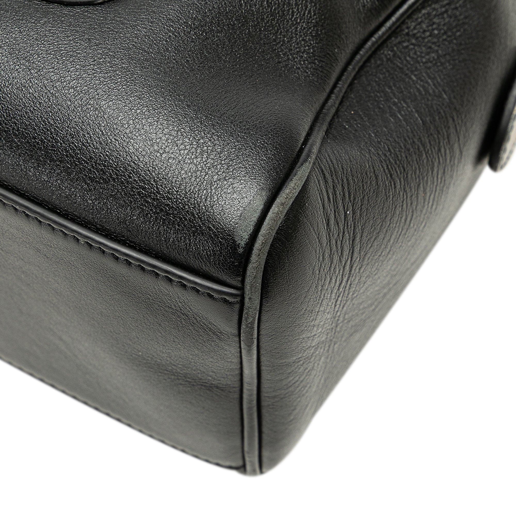 Celine | Pre-Owned Smooth Calfskin Cuir Triomphe Satchel | Black - Image 4