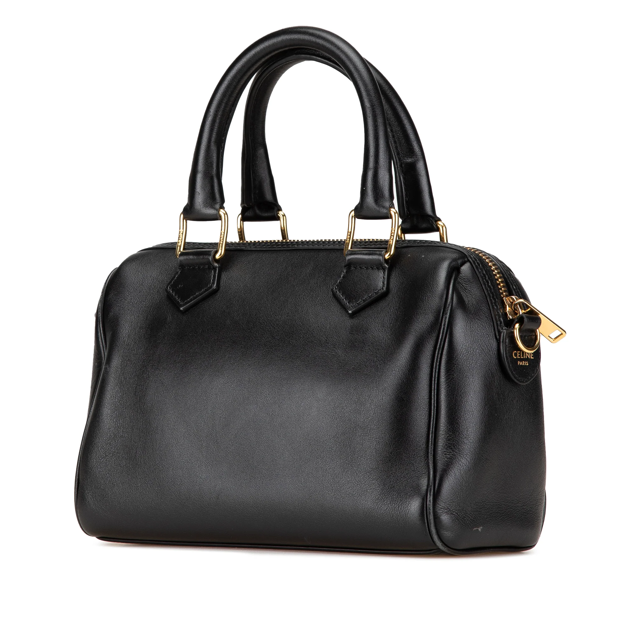 Celine | Pre-Owned Smooth Calfskin Cuir Triomphe Satchel | Black - Image 9