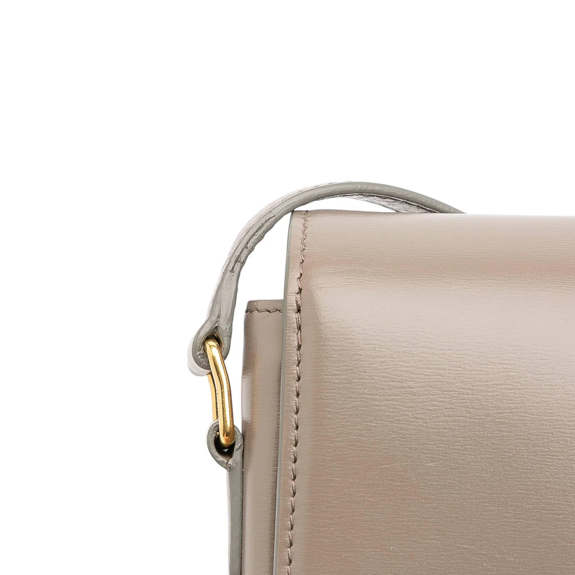 Celine | Pre-Owned Teen Shiny Calfskin Triomphe Crossbody | Brown/Taupe - Image 2