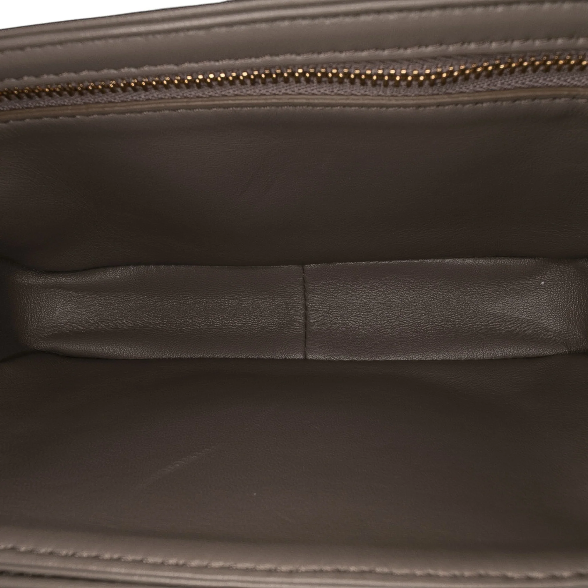 Celine | Pre-Owned Teen Shiny Calfskin Triomphe Crossbody | Brown/Taupe - Image 7