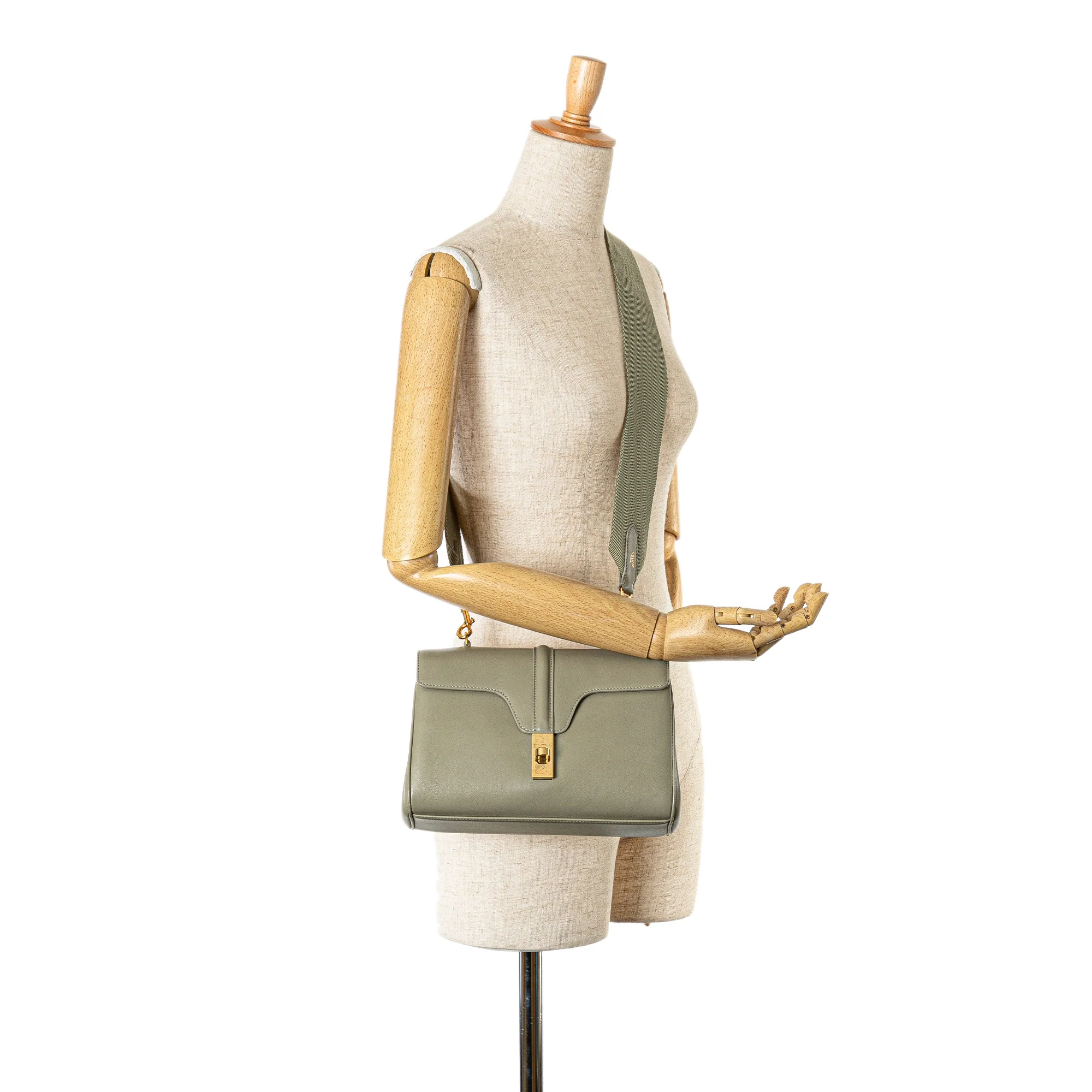 Celine | Pre-Owned Teen Smooth Calfskin Soft 16 Crossbody | Green/Light Green - Image 8