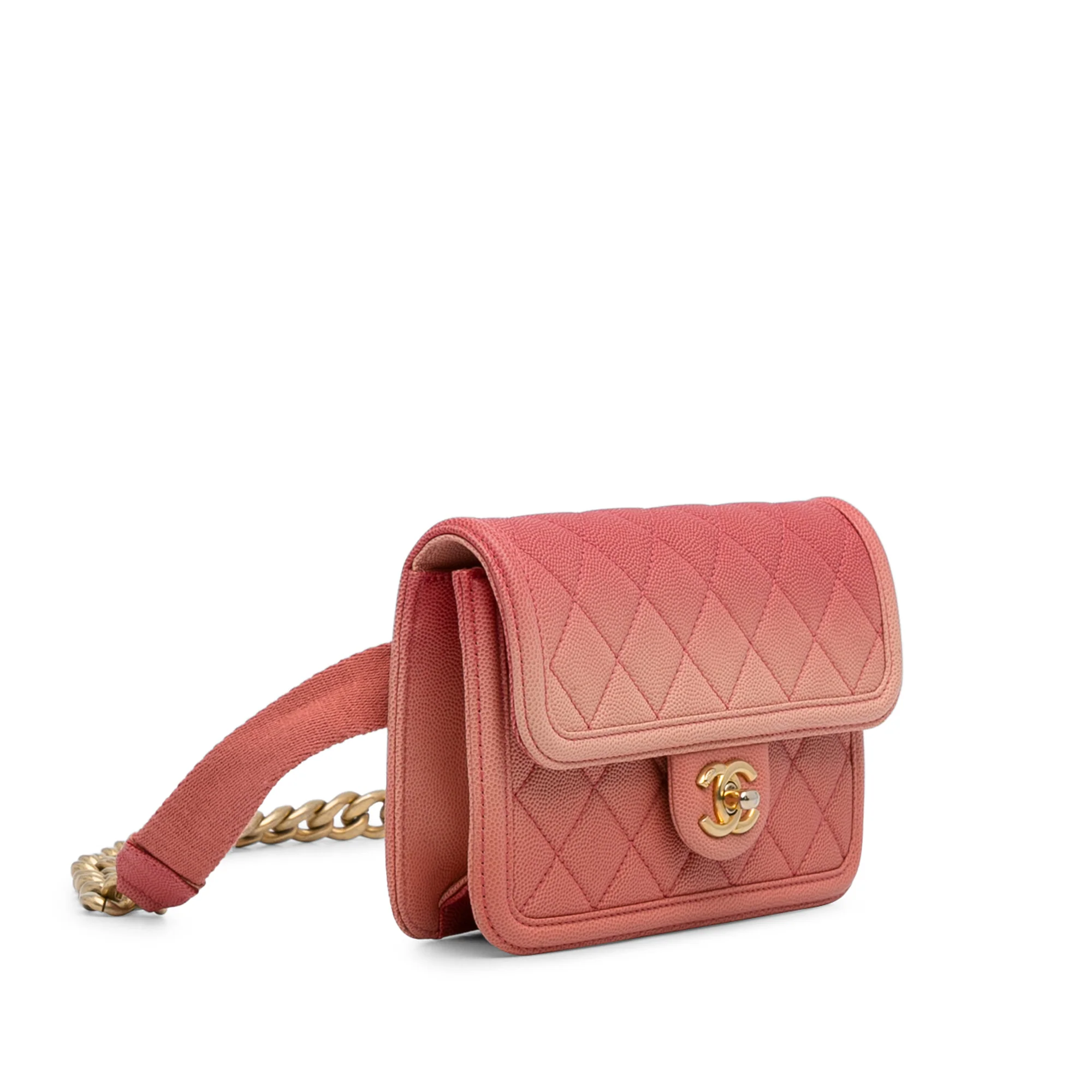 Chanel | Pre-Owned Caviar Sunset On The Sea Flap Belt Bag | Pink - Image 3