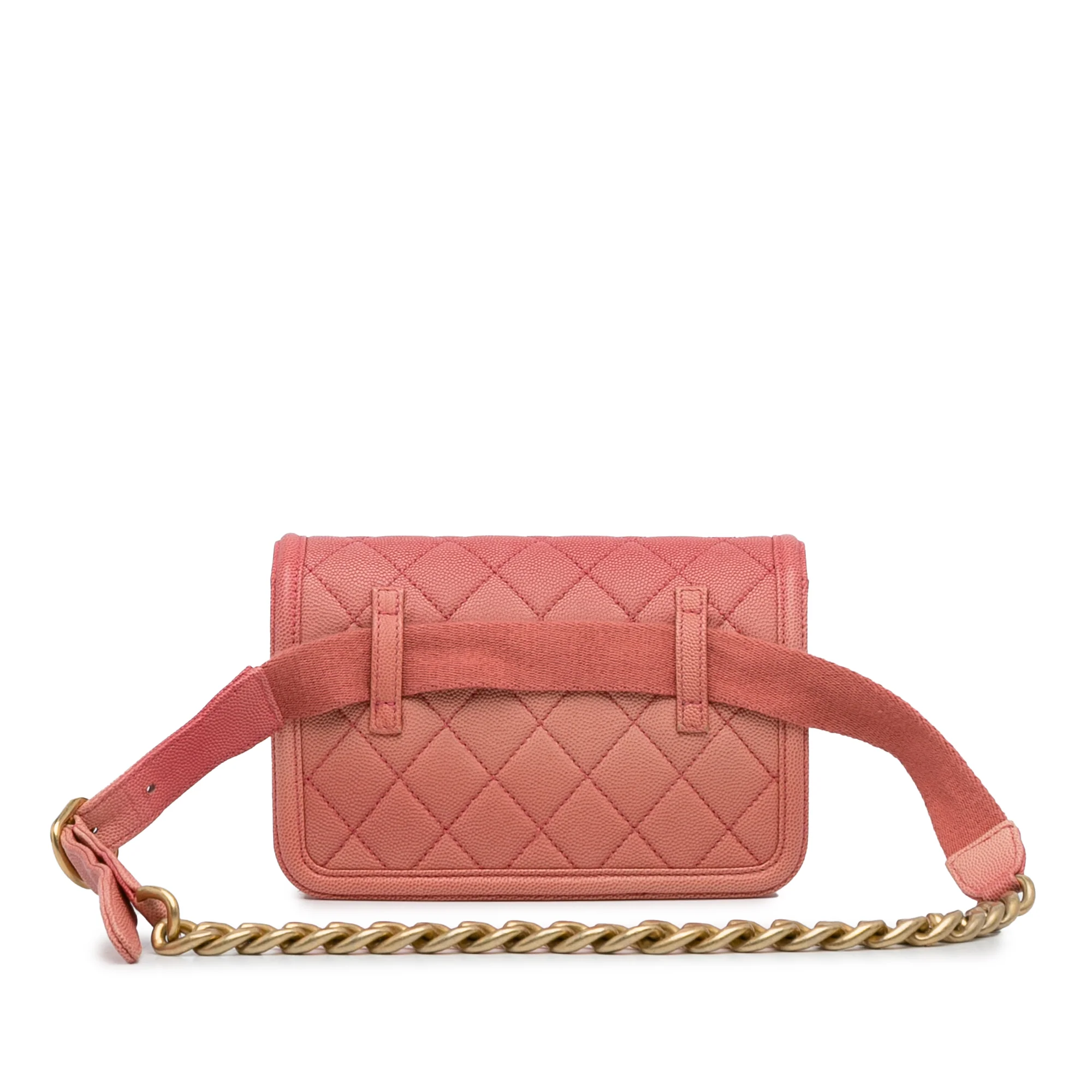 Chanel | Pre-Owned Caviar Sunset On The Sea Flap Belt Bag | Pink - Image 5