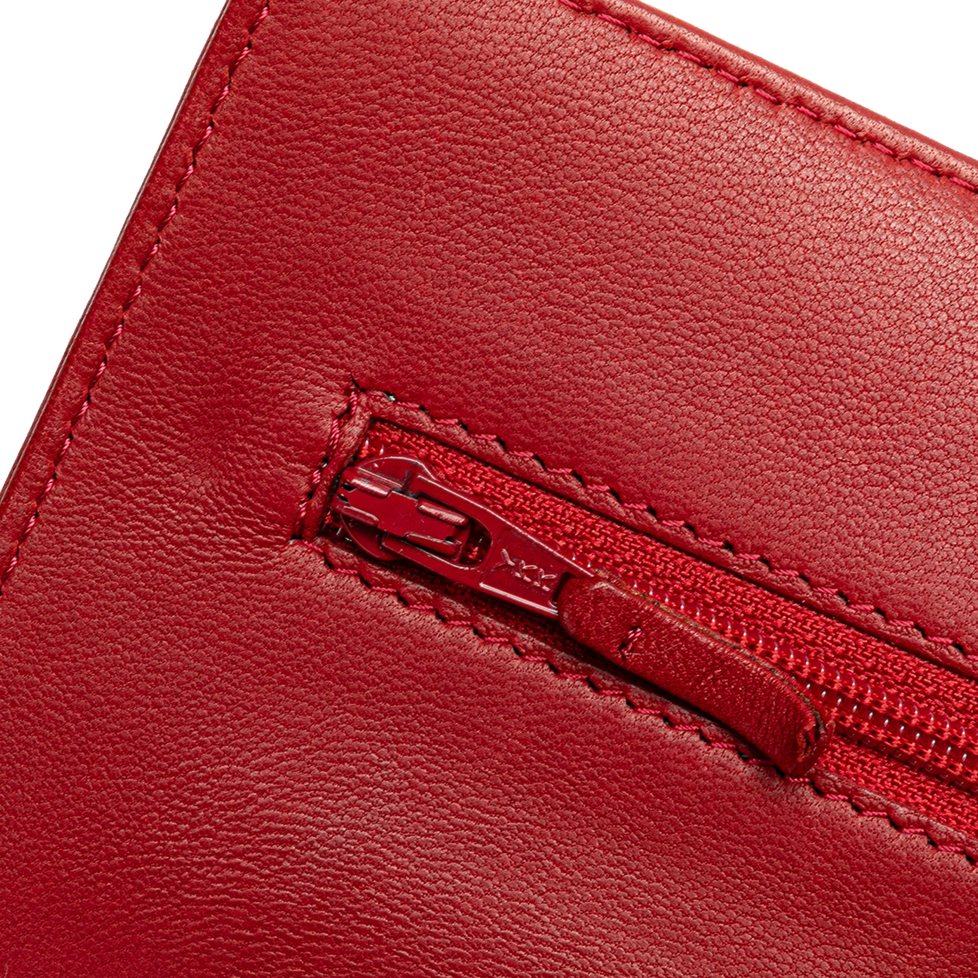 Chanel | Pre-Owned CC Calfskin Wallet On Chain | Red - Image 3