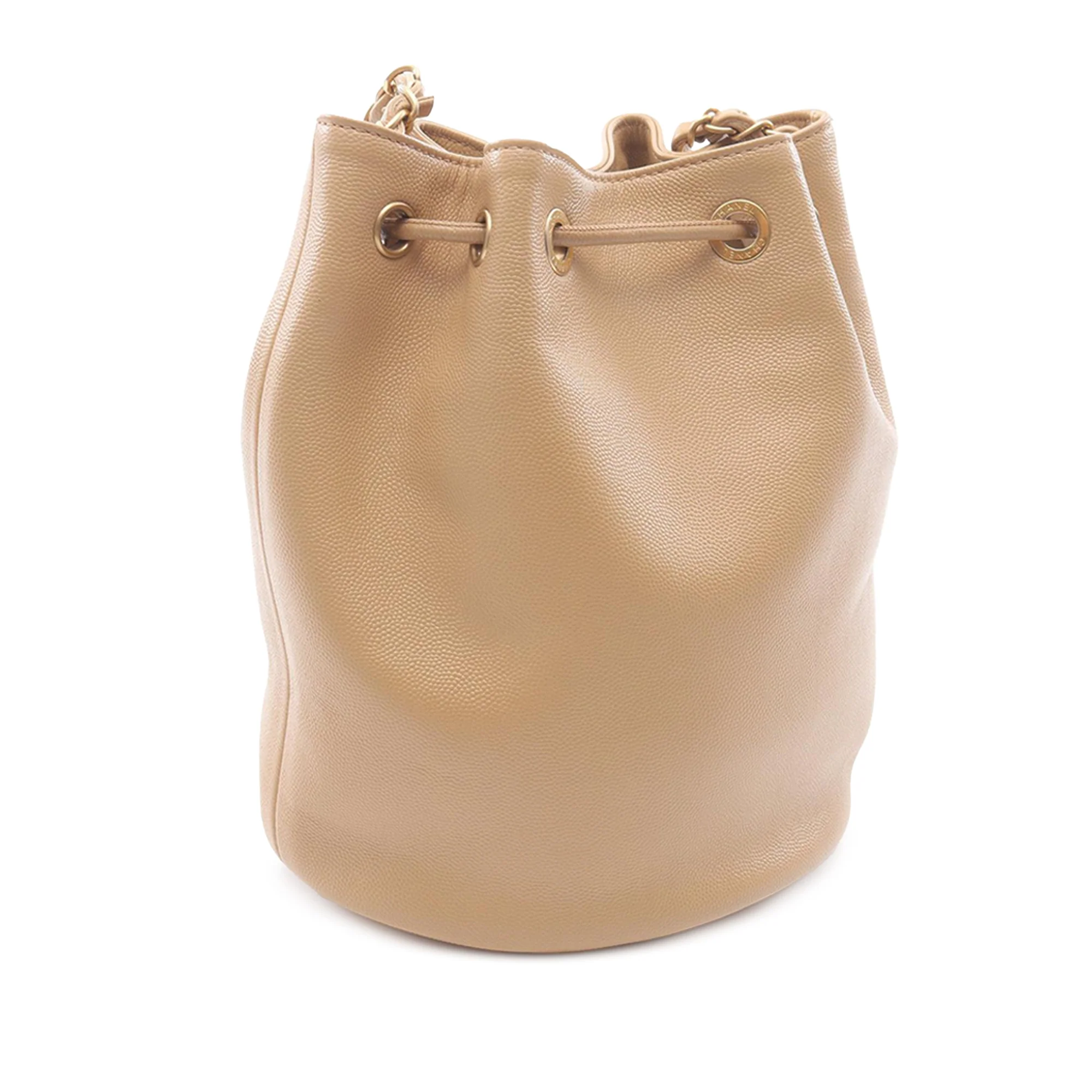 Chanel | Pre-Owned CC Deauville Drawstring Bucket Bag | Neutral - Image 2