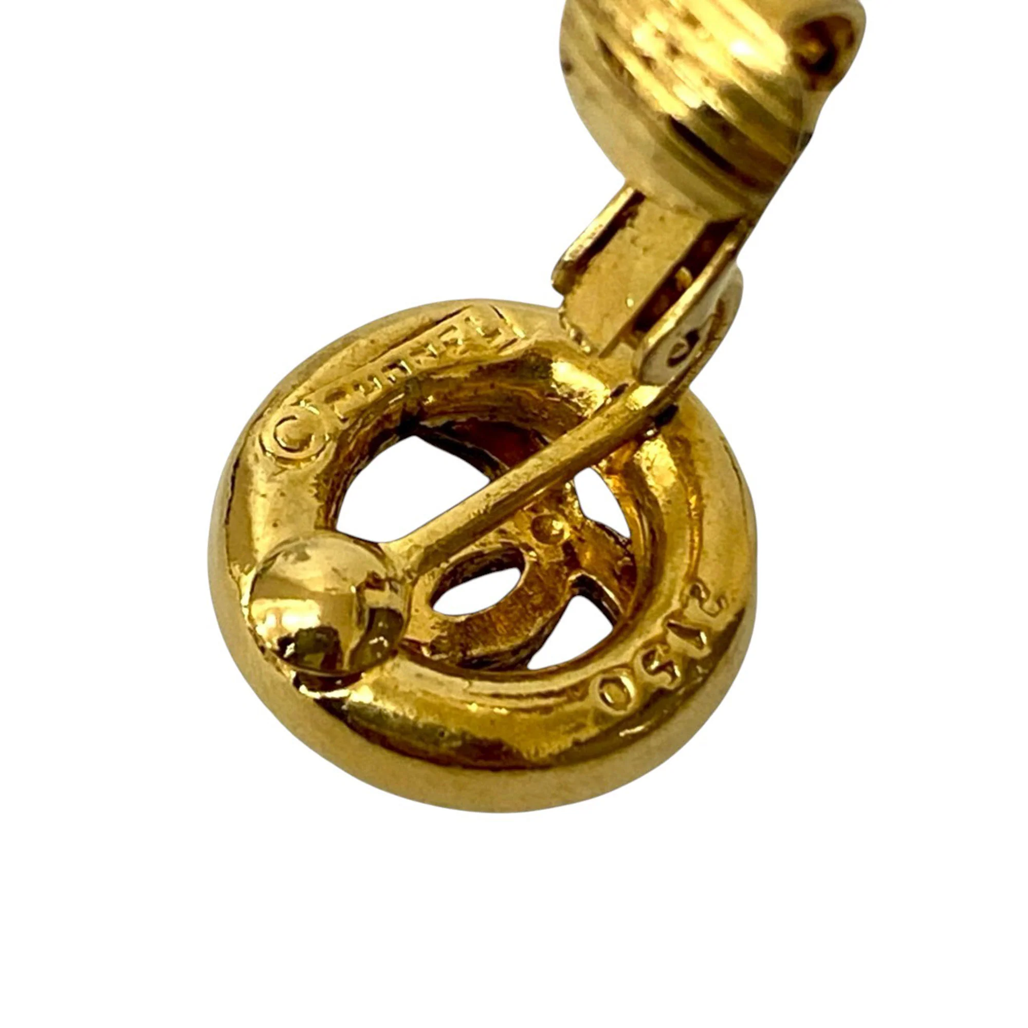 Chanel | Pre-Owned CC Gold Plated Round Clip On Earrings | Gold - Image 5
