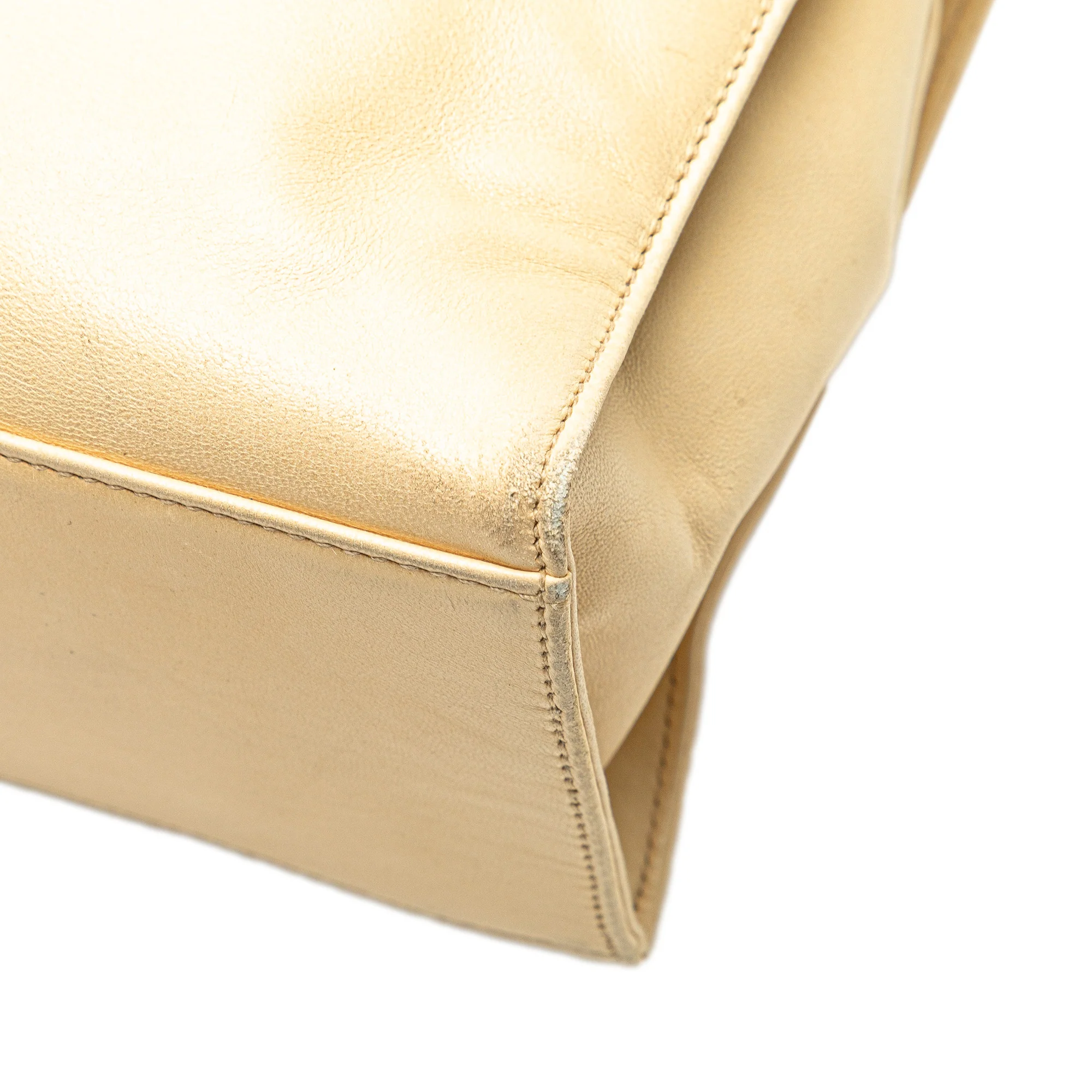 Chanel | Pre-Owned CC Lambskin Chain Tote | Brown/Light Beige - Image 2