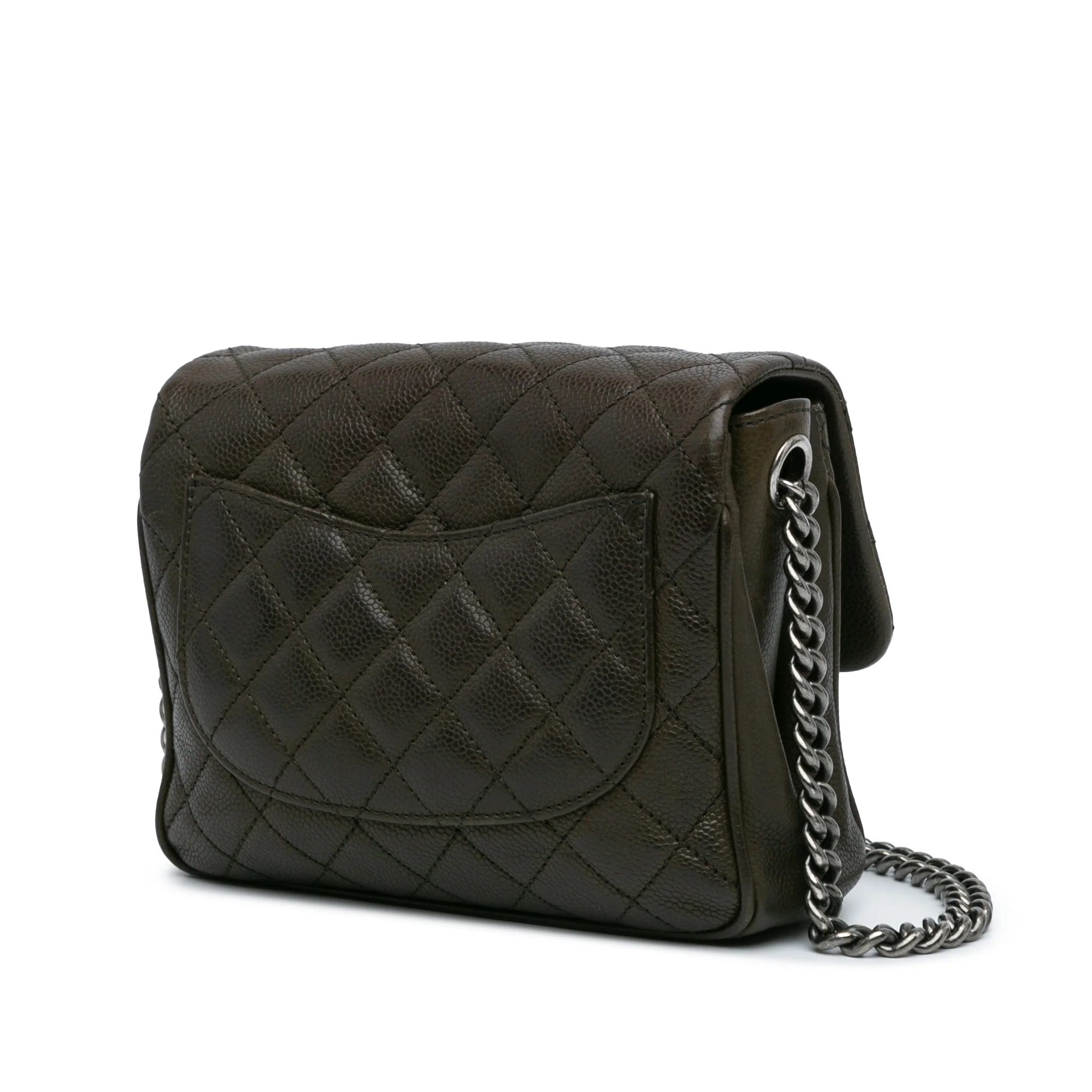 Chanel | Pre-Owned CC Quilted Caviar Crossbody | Brown/Dark Brown - Image 3