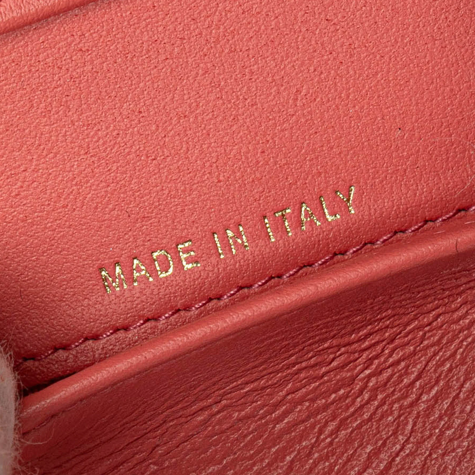 Chanel | Pre-Owned CC Quilted Caviar Trifold Wallet | Pink/Salmon - Image 8