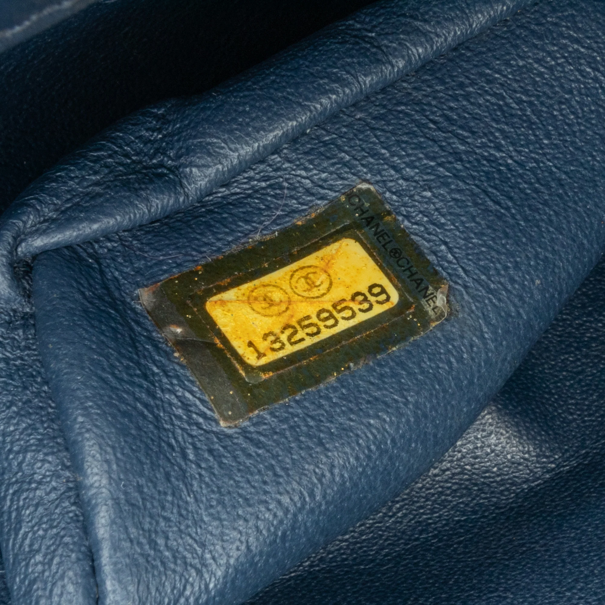 Chanel | Pre-Owned CC Quilted Lambskin Double Flap | Blue/Navy - Image 11