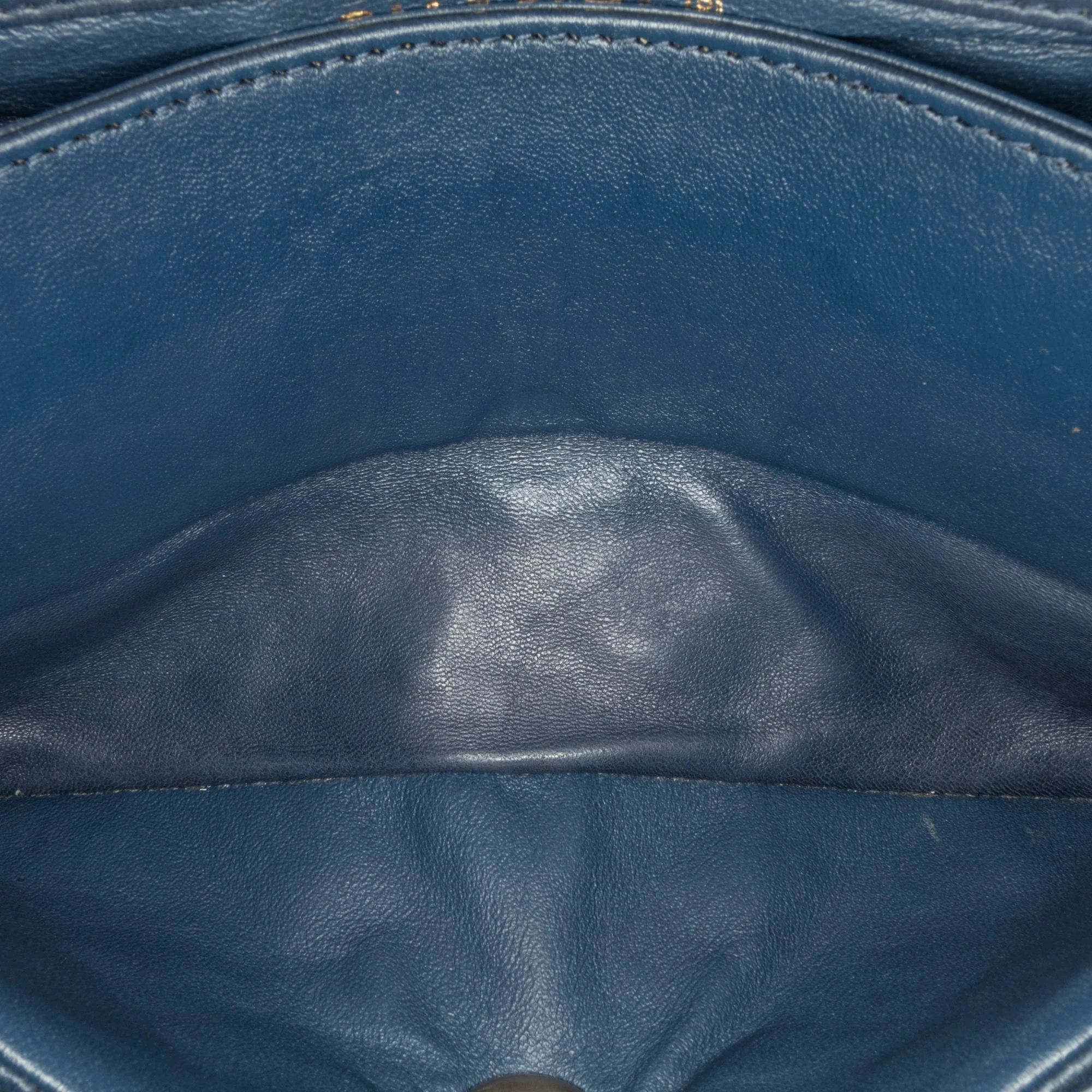 Chanel | Pre-Owned CC Quilted Lambskin Double Flap | Blue/Navy - Image 8