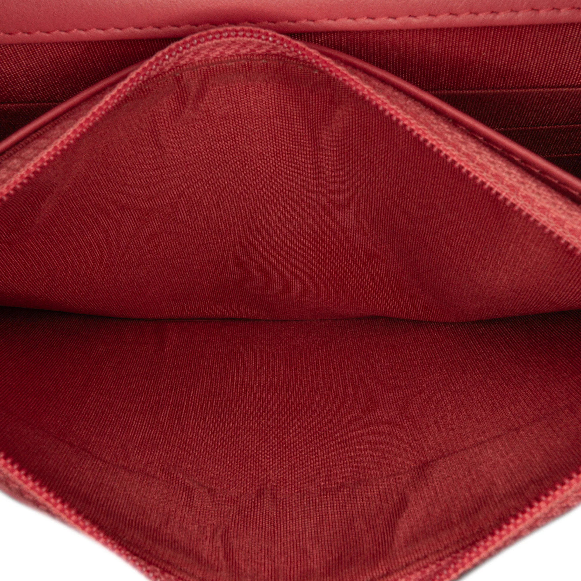 Chanel | Pre-Owned CC Quilted Lambskin Double Stitch Tassel Wallet On Chain | Pink/Blush - Image 12