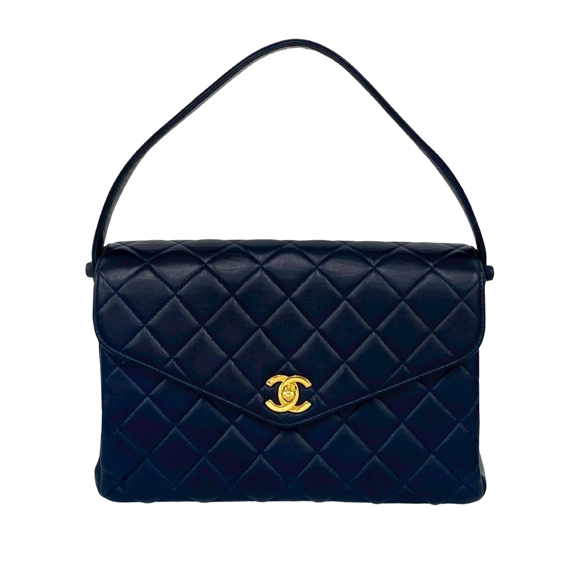 Chanel | Pre-Owned CC Quilted Lambskin Handbag | Blue/Navy