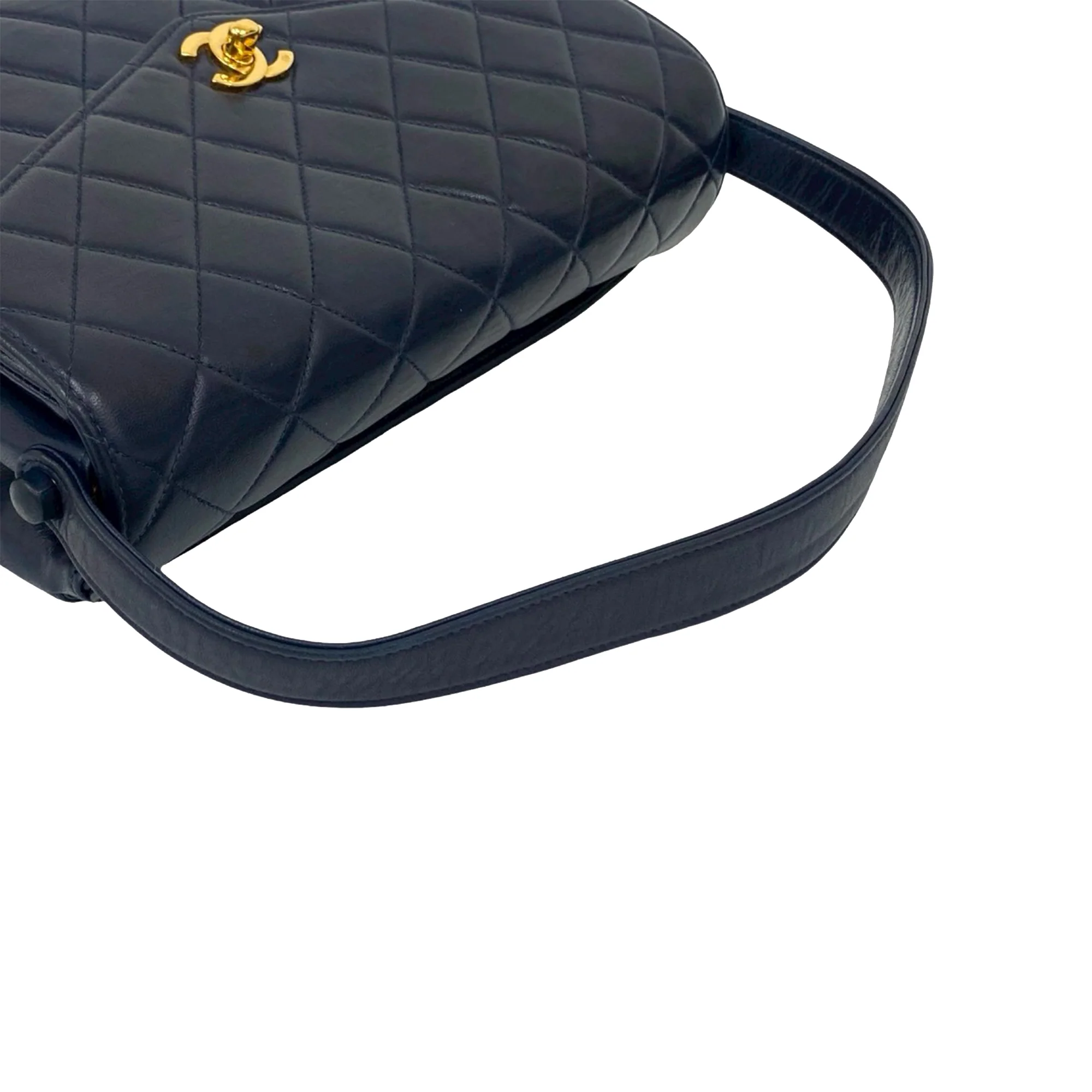 Chanel | Pre-Owned CC Quilted Lambskin Handbag | Blue/Navy - Image 10