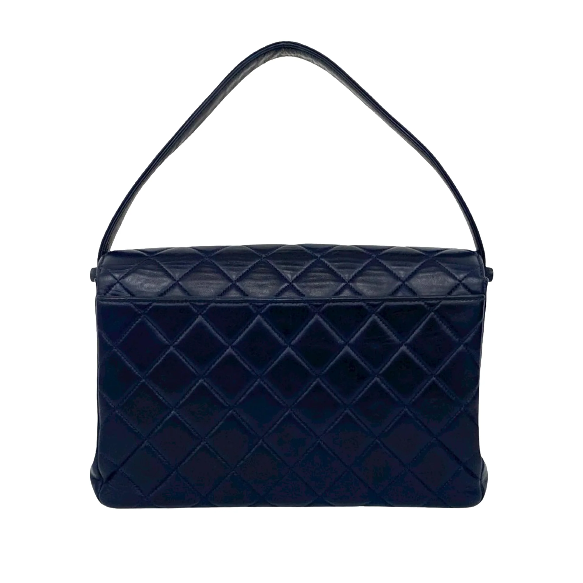Chanel | Pre-Owned CC Quilted Lambskin Handbag | Blue/Navy - Image 3