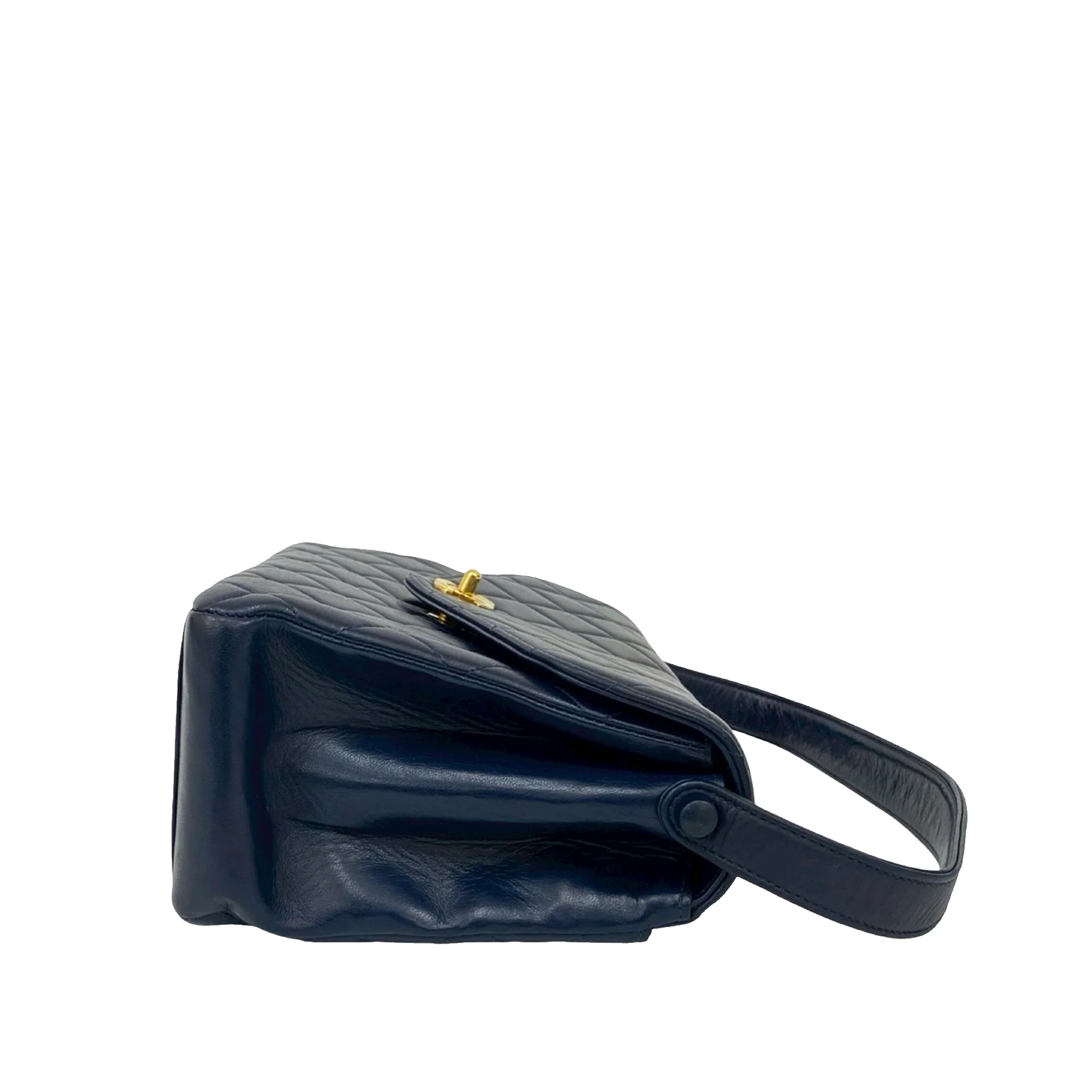 Chanel | Pre-Owned CC Quilted Lambskin Handbag | Blue/Navy - Image 4
