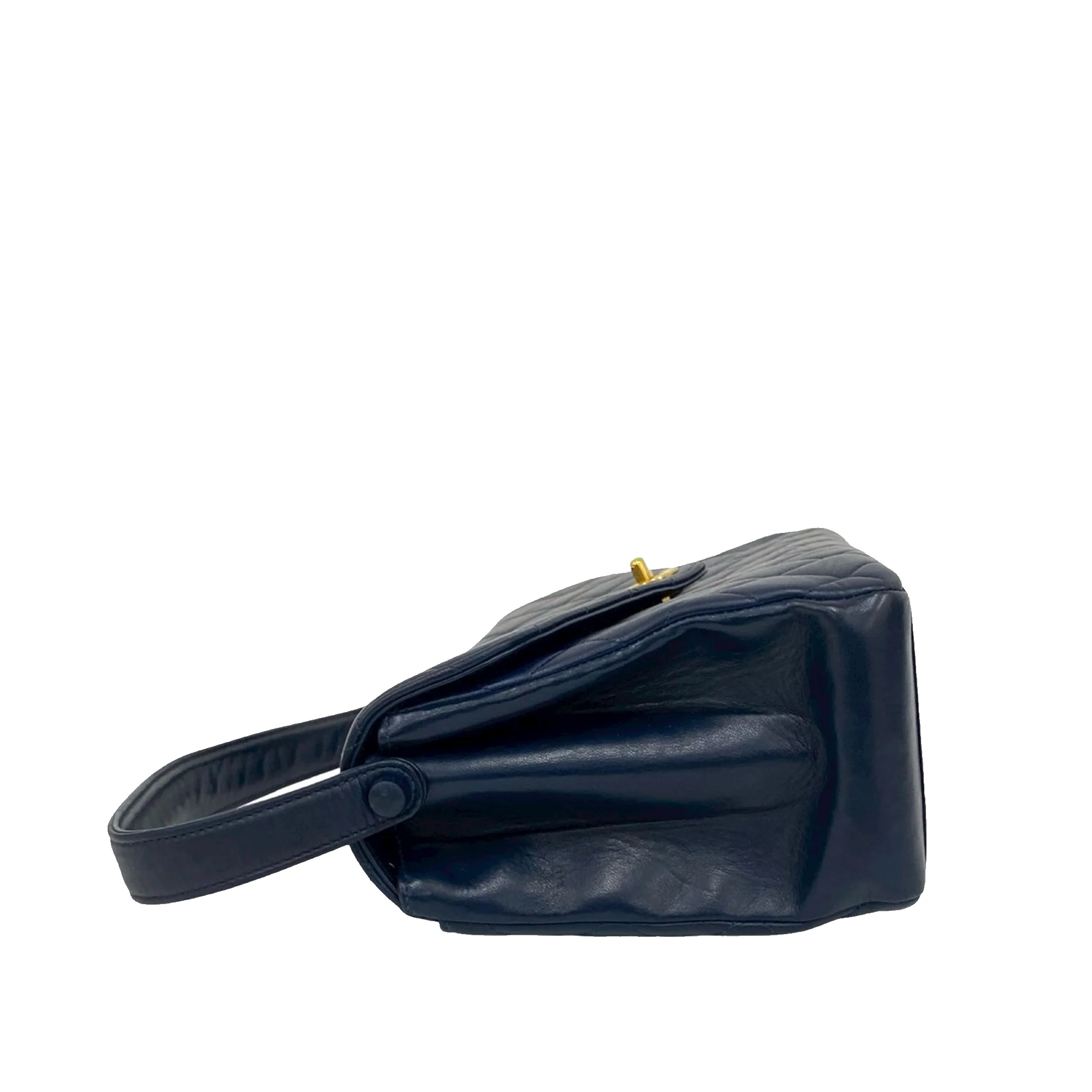 Chanel | Pre-Owned CC Quilted Lambskin Handbag | Blue/Navy - Image 6