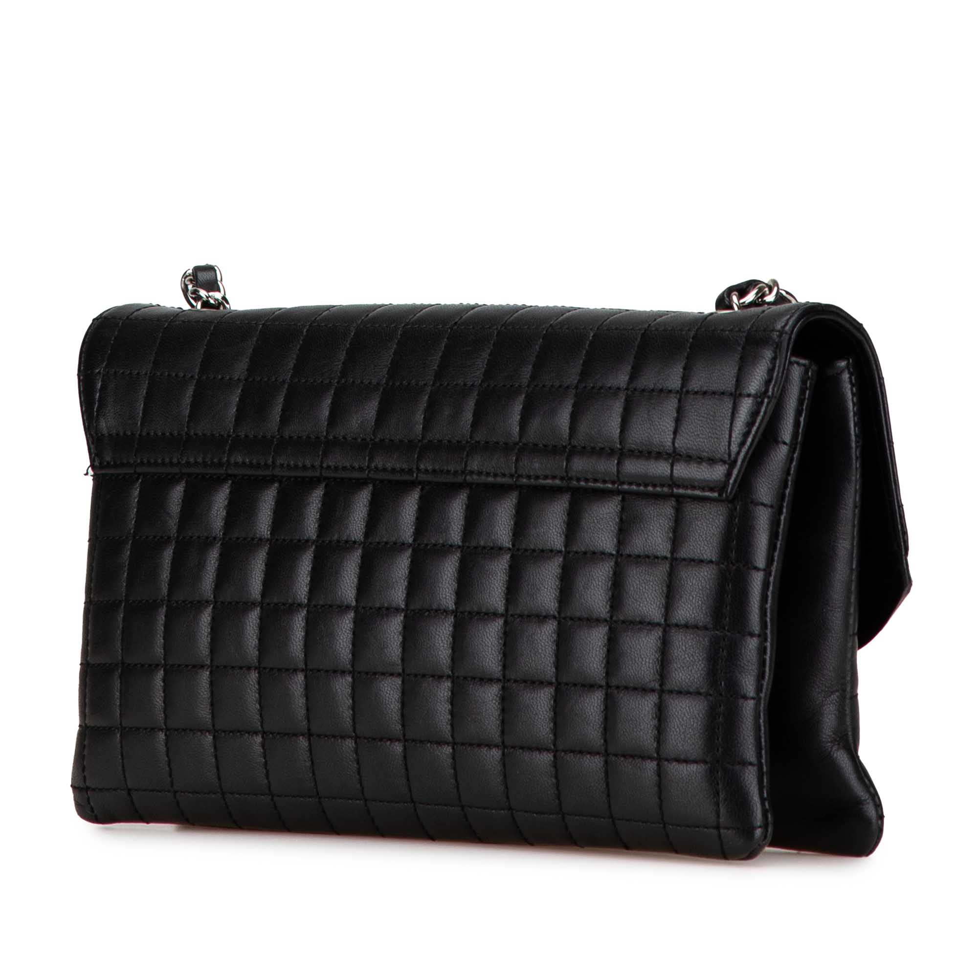 Chanel | Pre-Owned Choco Bar Calfskin Camellia No. 5 CC Shoulder Bag | Black - Image 3