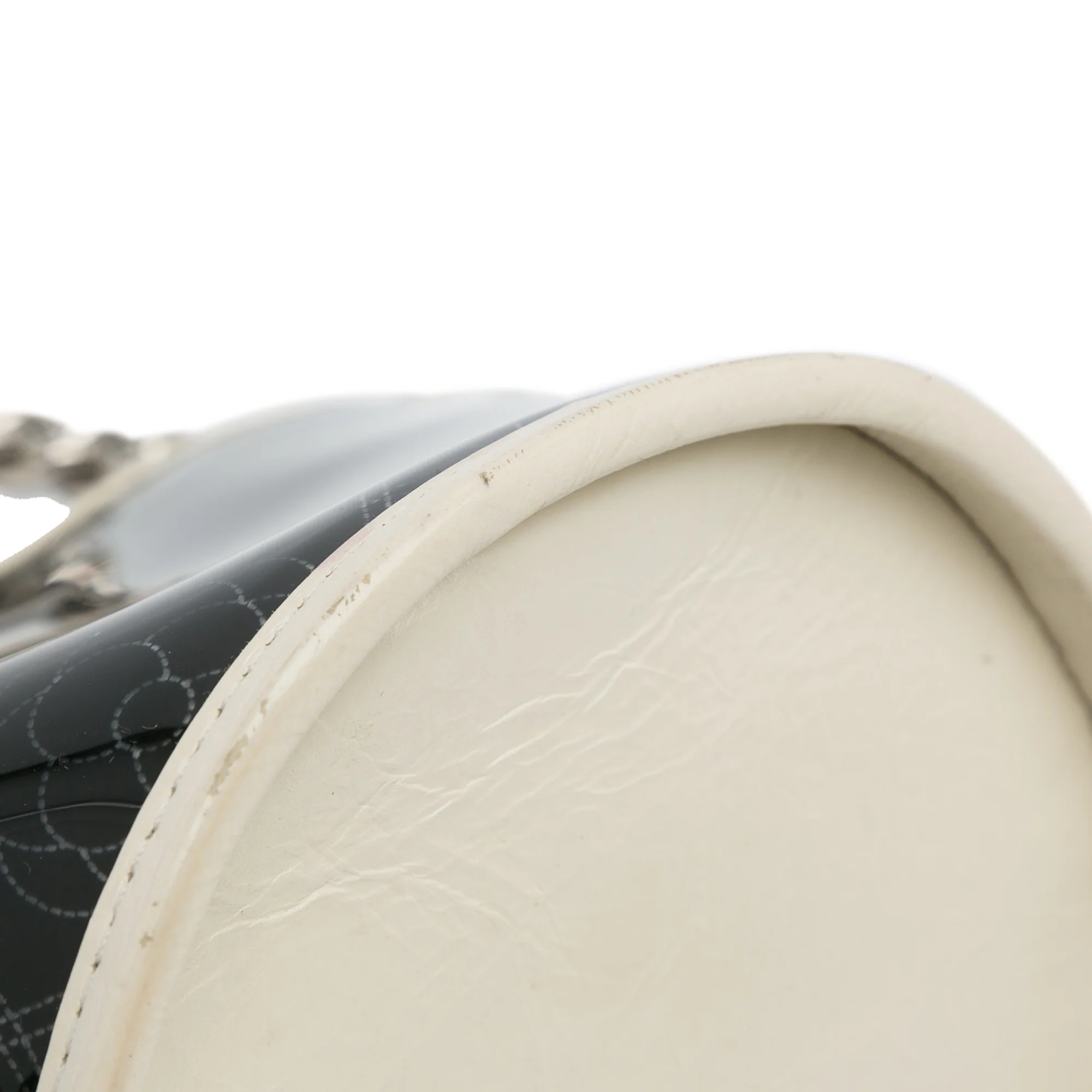 Chanel | Pre-Owned Crumpled Calfskin PVC Camellia Bucket - II | Black - Image 2