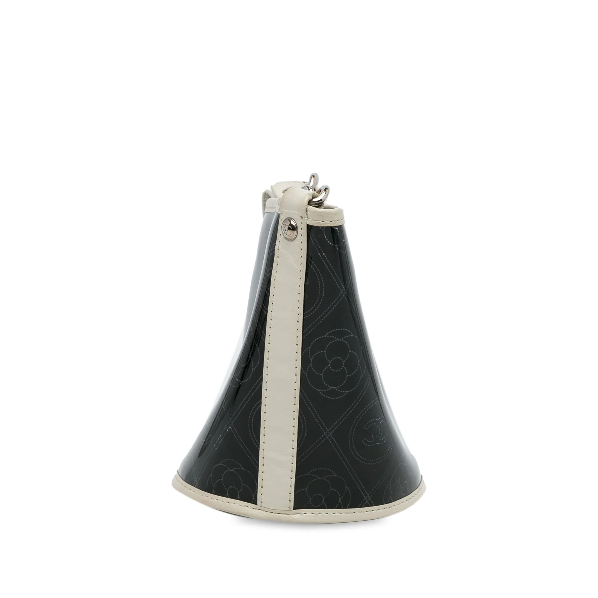 Chanel | Pre-Owned Crumpled Calfskin PVC Camellia Bucket - II | Black - Image 6