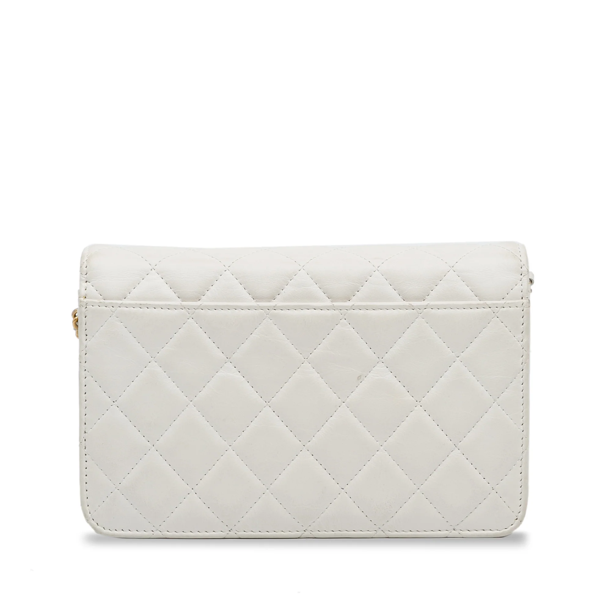 Chanel | Pre-Owned Enchained Wallet on Chain | White - Image 4