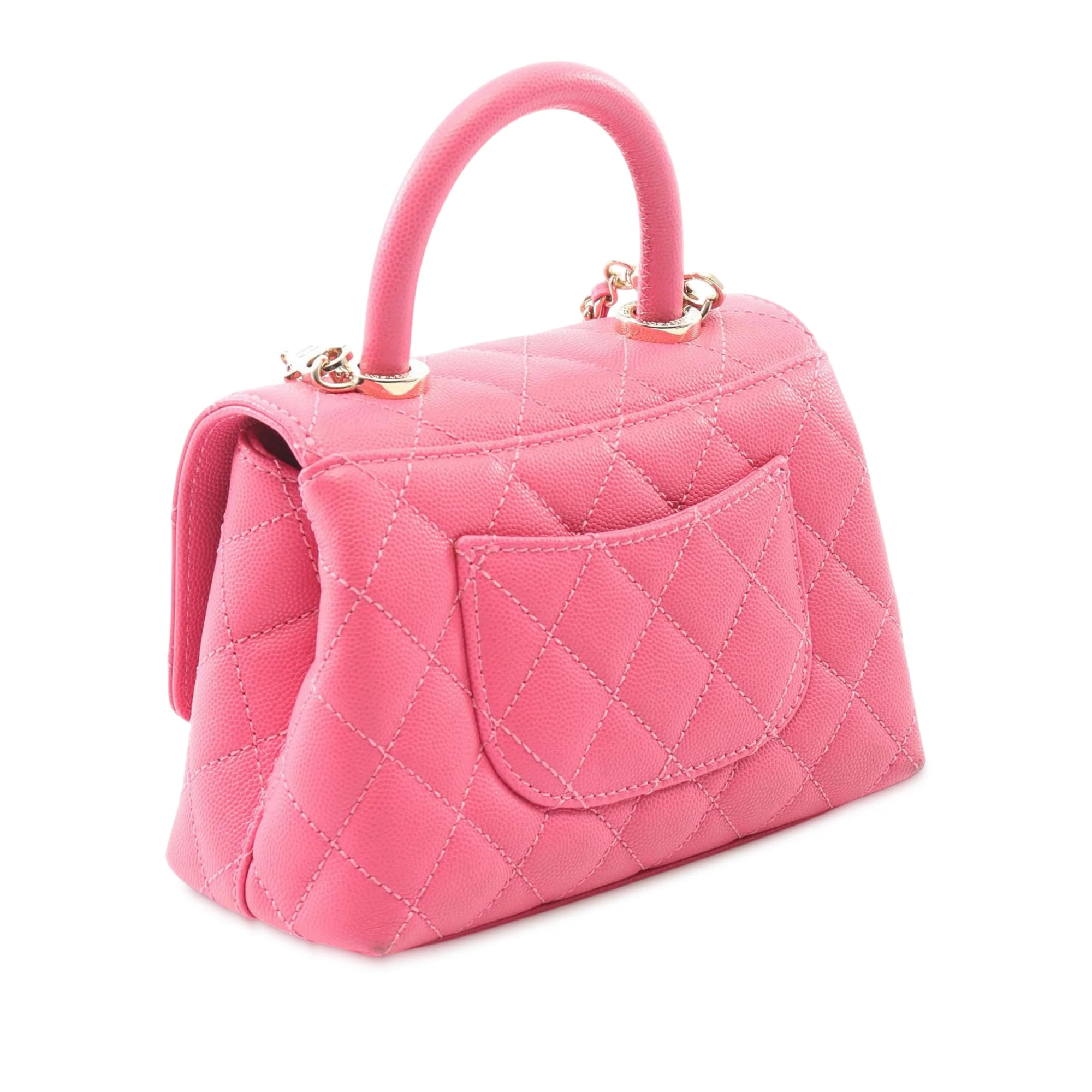 Chanel | Pre-Owned Extra Mini Caviar Coco Top Handle Bag | Pink - Image 2