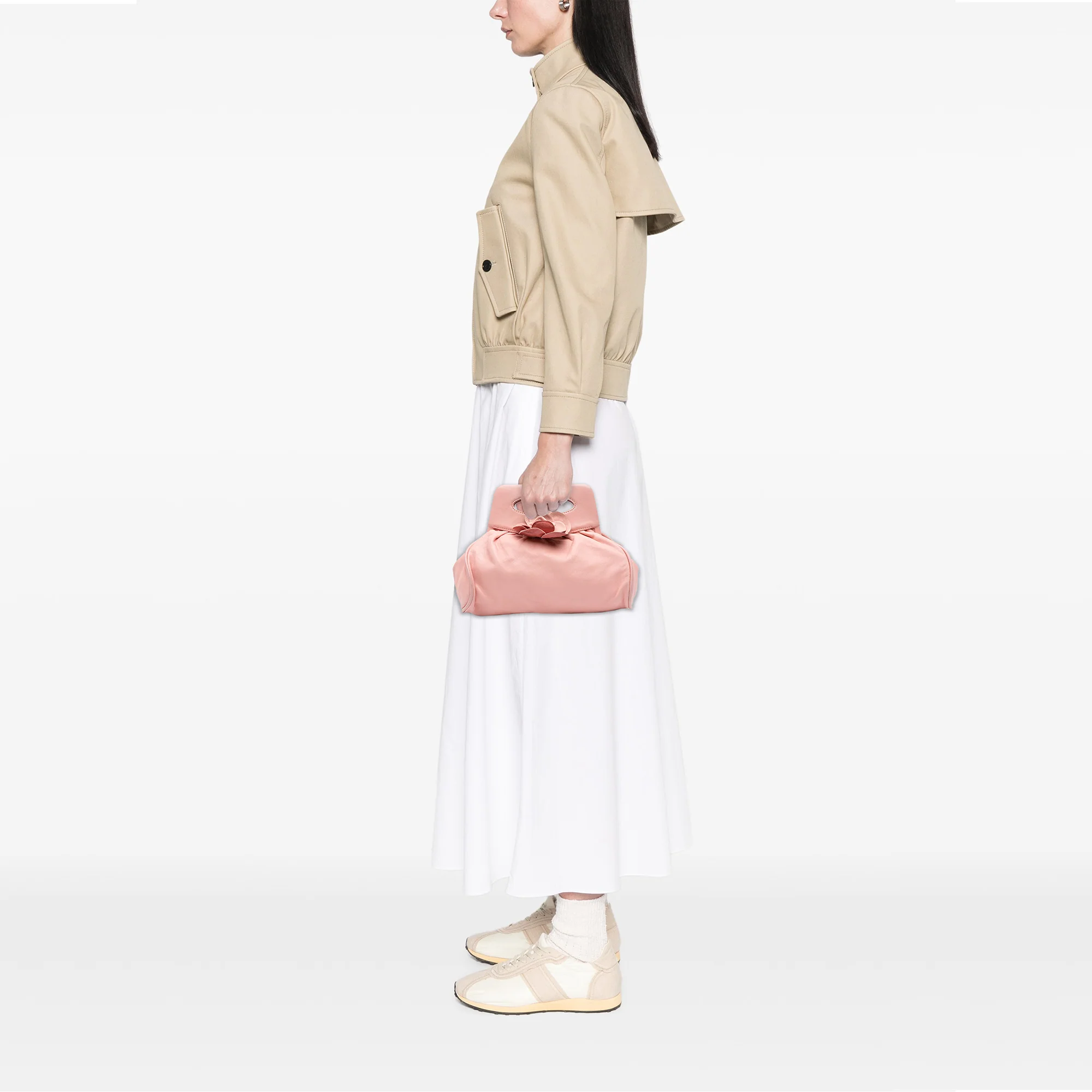 Chanel | Pre-Owned Lambskin Camellia Top Handle Frame Bag | Pink - Image 9