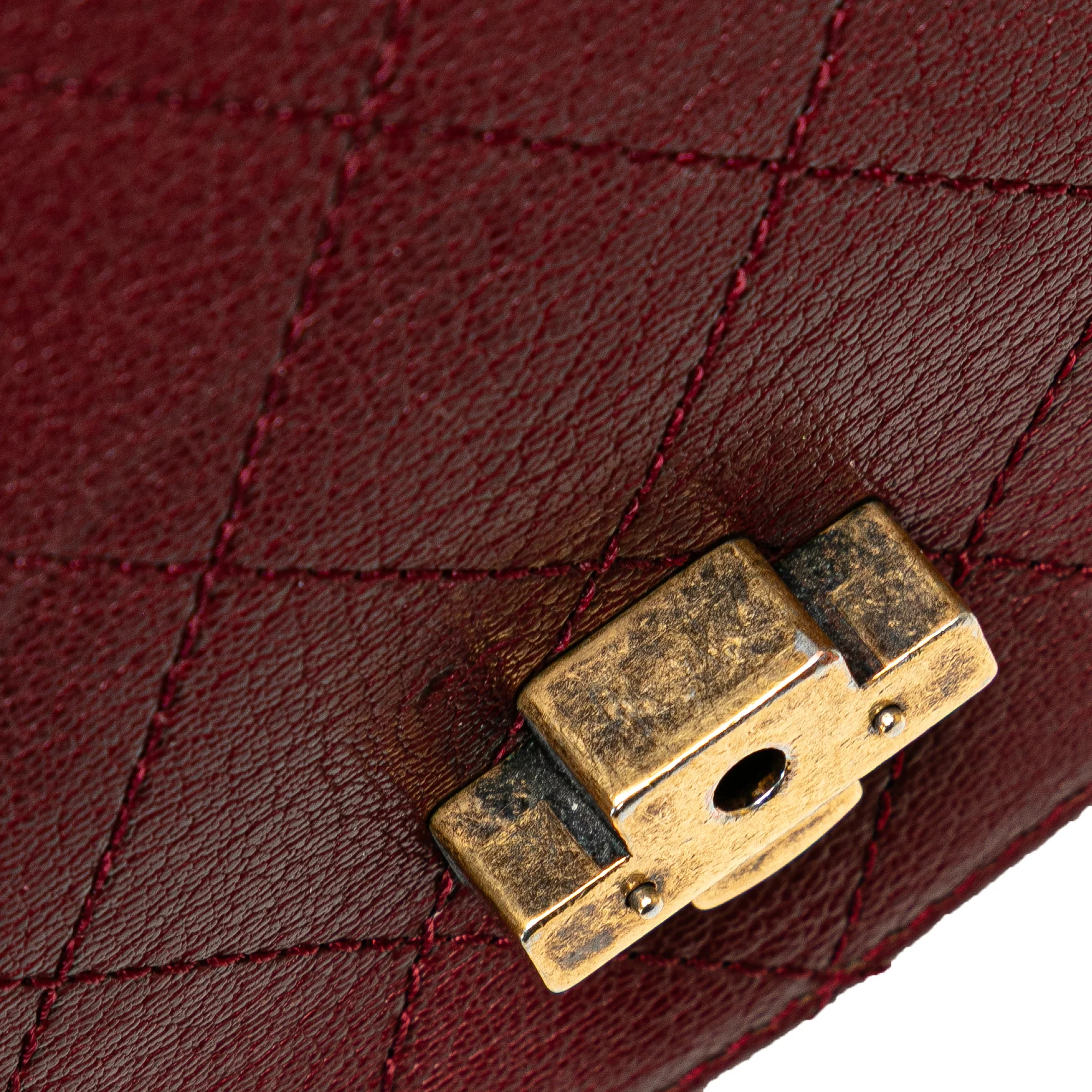 Chanel | Pre-Owned Medium Calfskin Coco Curve Flap | Red/Dark Red - Image 11
