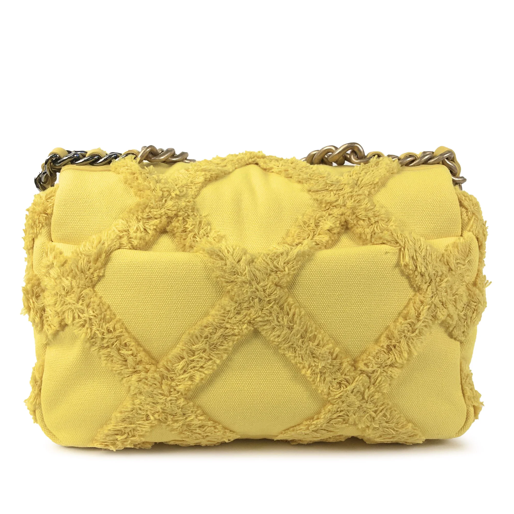 Chanel | Pre-Owned Medium Canvas 19 Flap | Yellow - Image 16