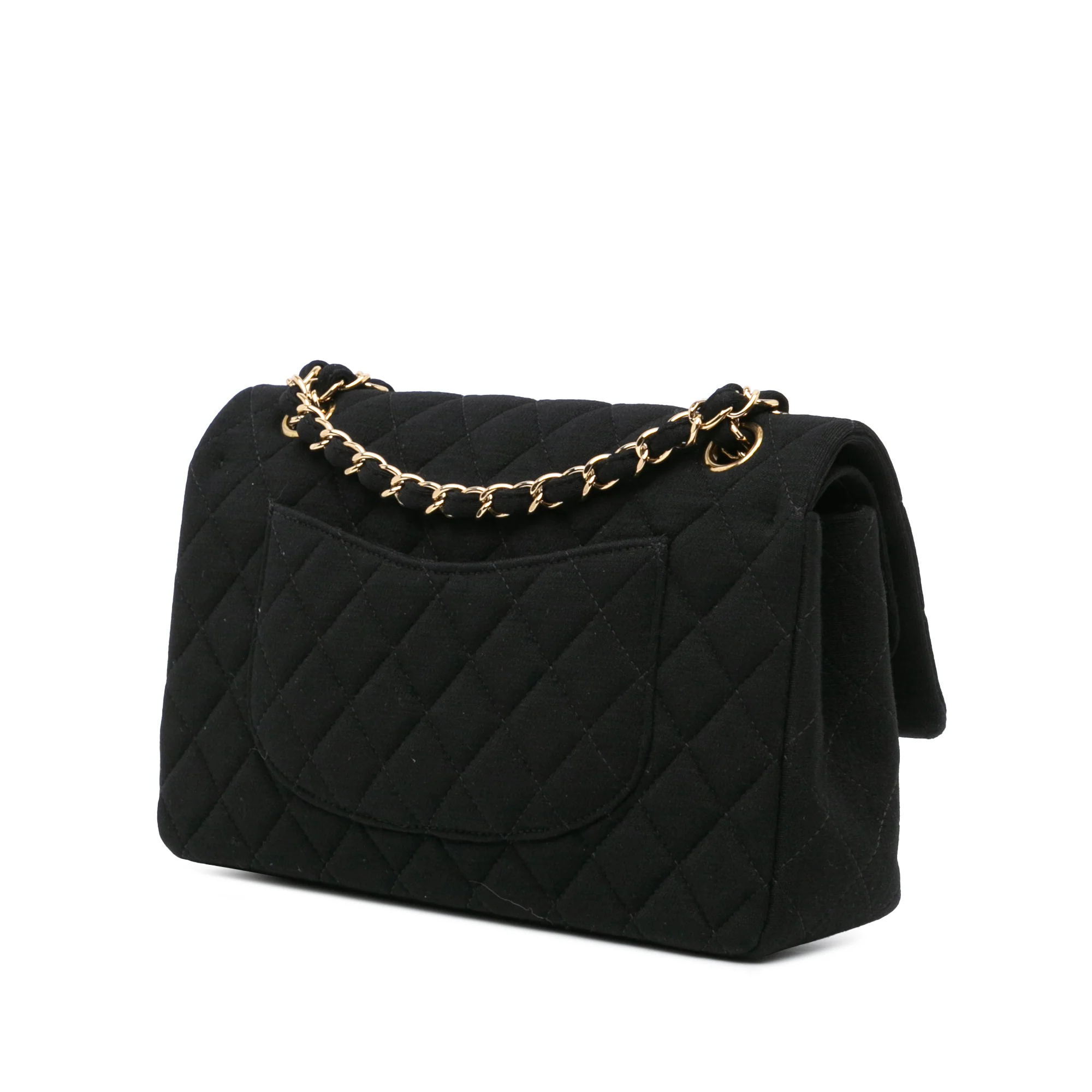 Chanel | Pre-Owned Medium Classic Jersey Double Flap | Black - Image 3