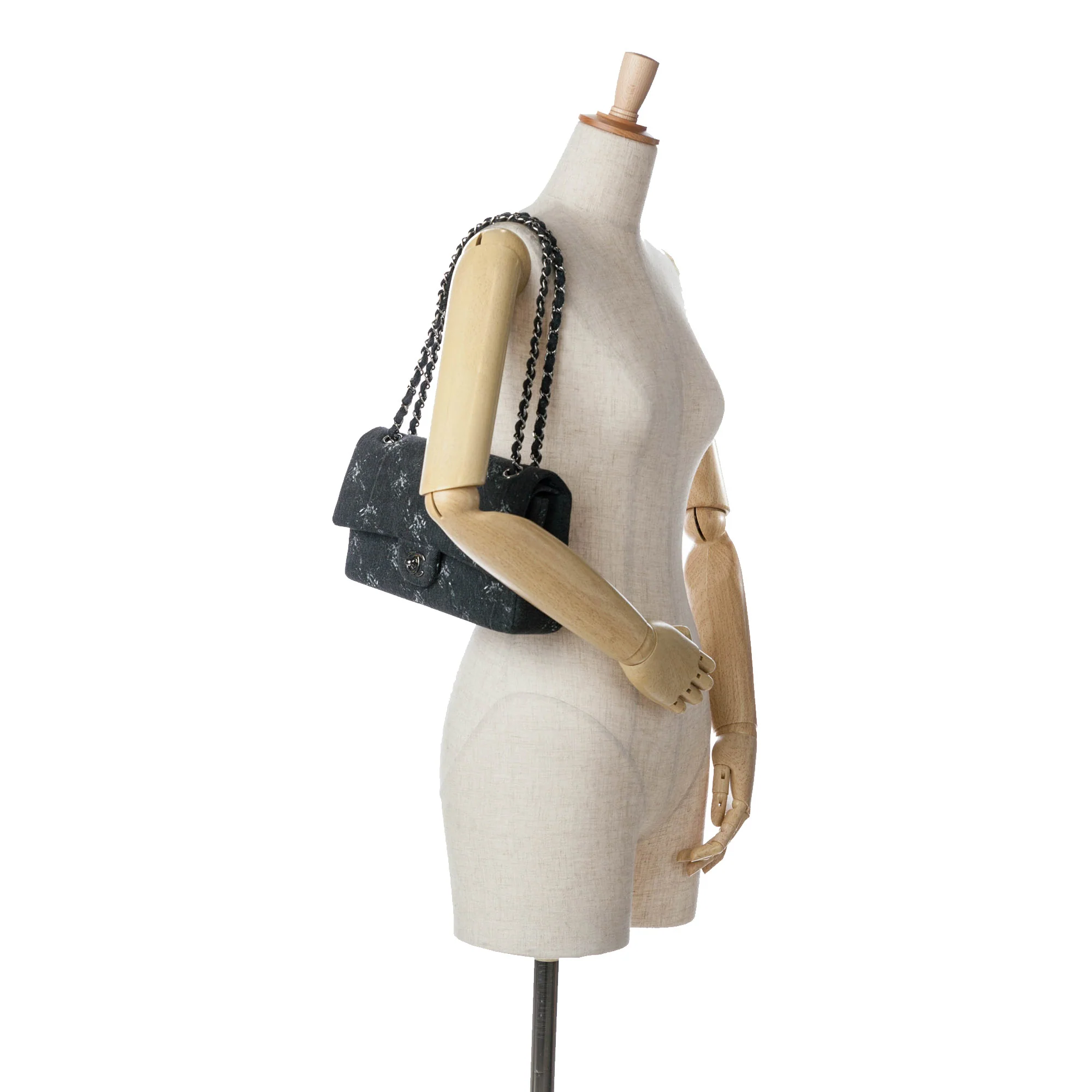 Chanel | Pre-Owned Medium Denim Double Flap | Black - Image 3