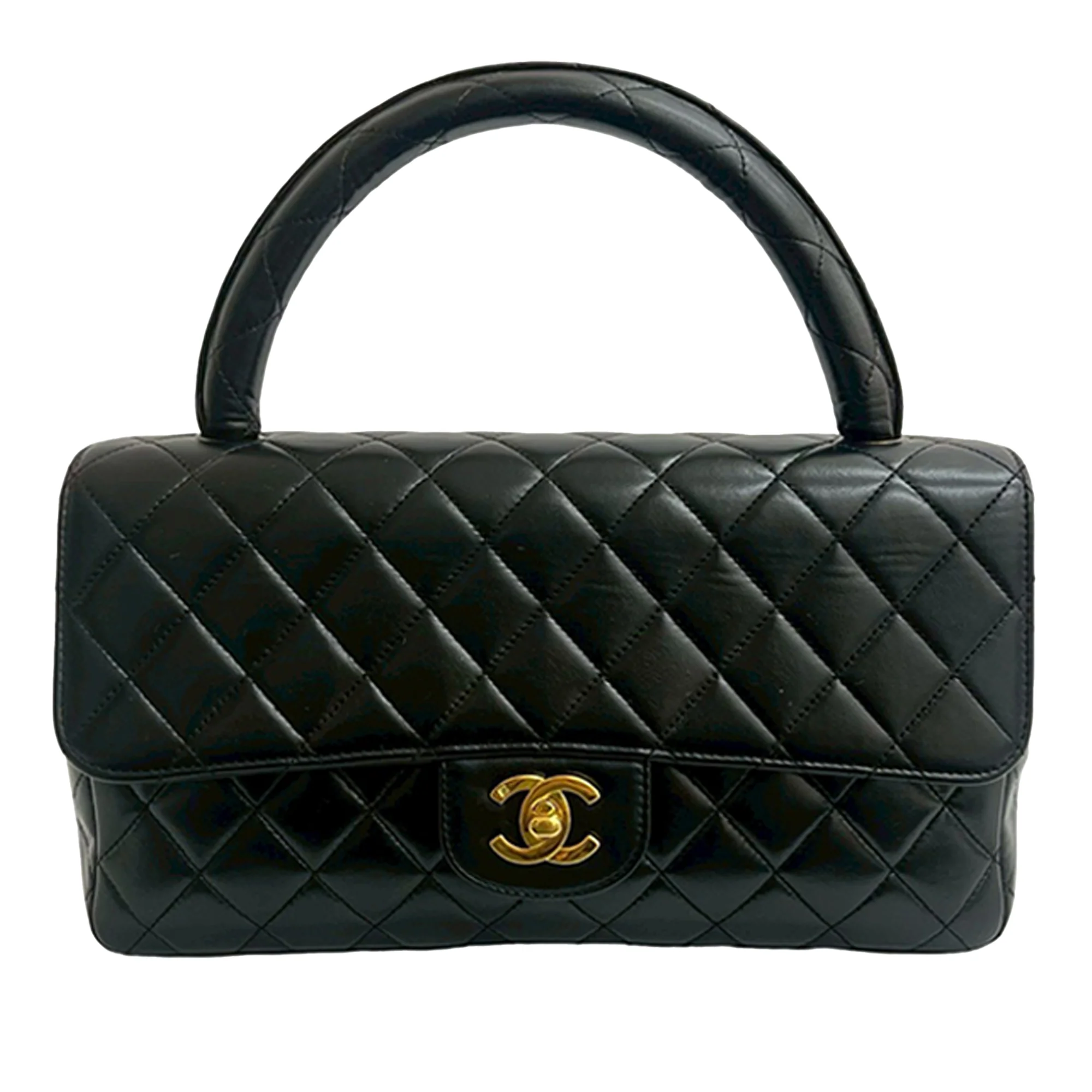 Chanel | Pre-Owned Medium Lambskin Kelly Parent Top Handle Bag | Black